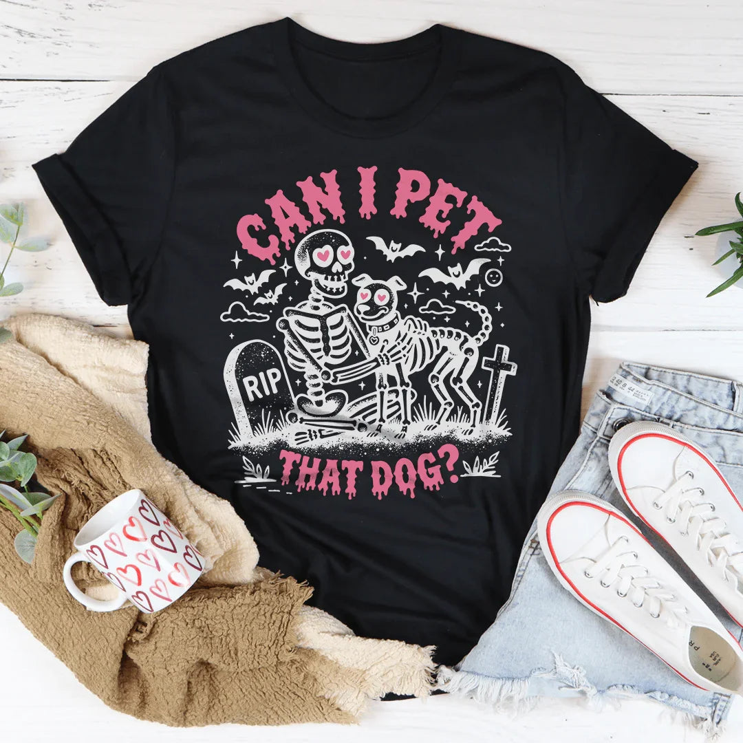 Can I Pet That Dog Tee Black Heather / S Peachy Sunday T-Shirt