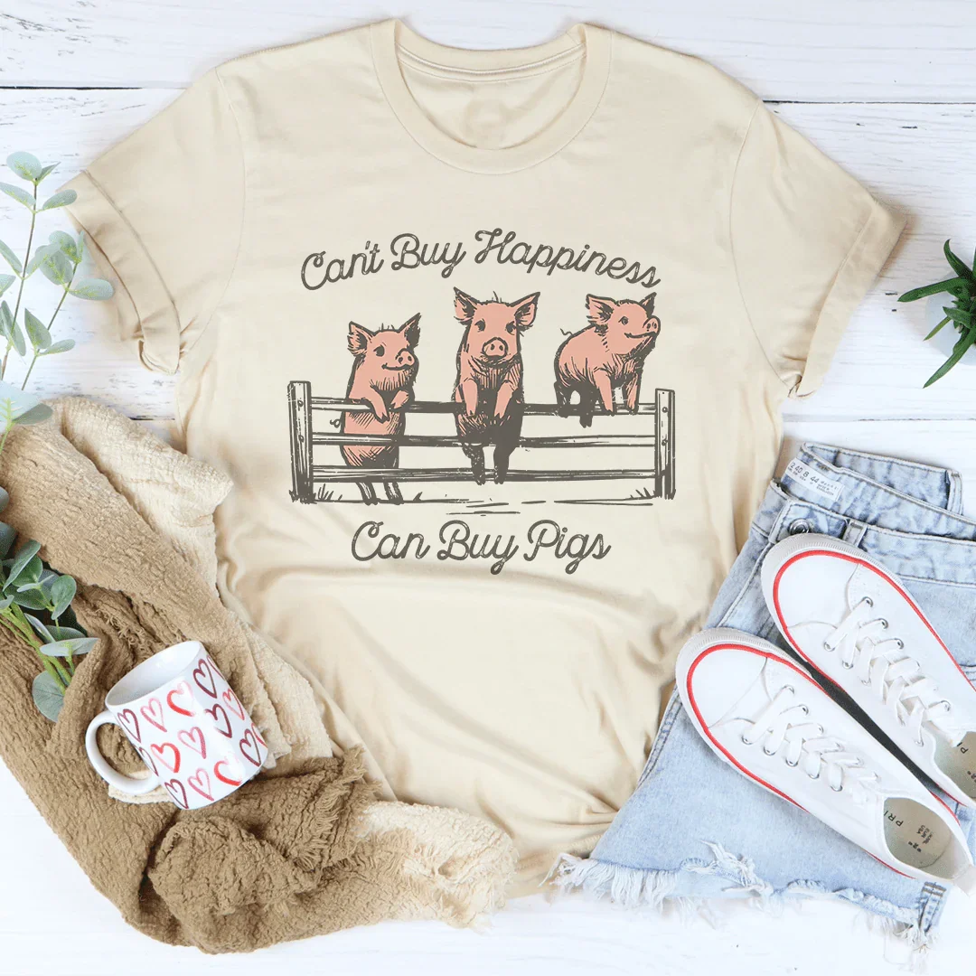 Can't Buy Happiness Can Buy Pigs Tee Soft Cream / S Peachy Sunday T-Shirt