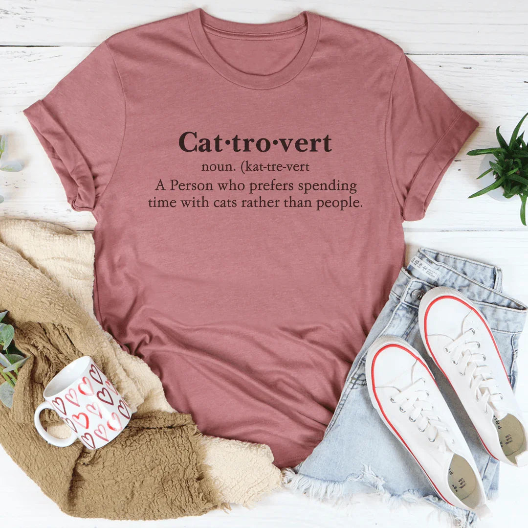Cat Tro Vert A Person Who Prefers Spending Time Tee Mauve / S Peachy Sunday T-Shirt