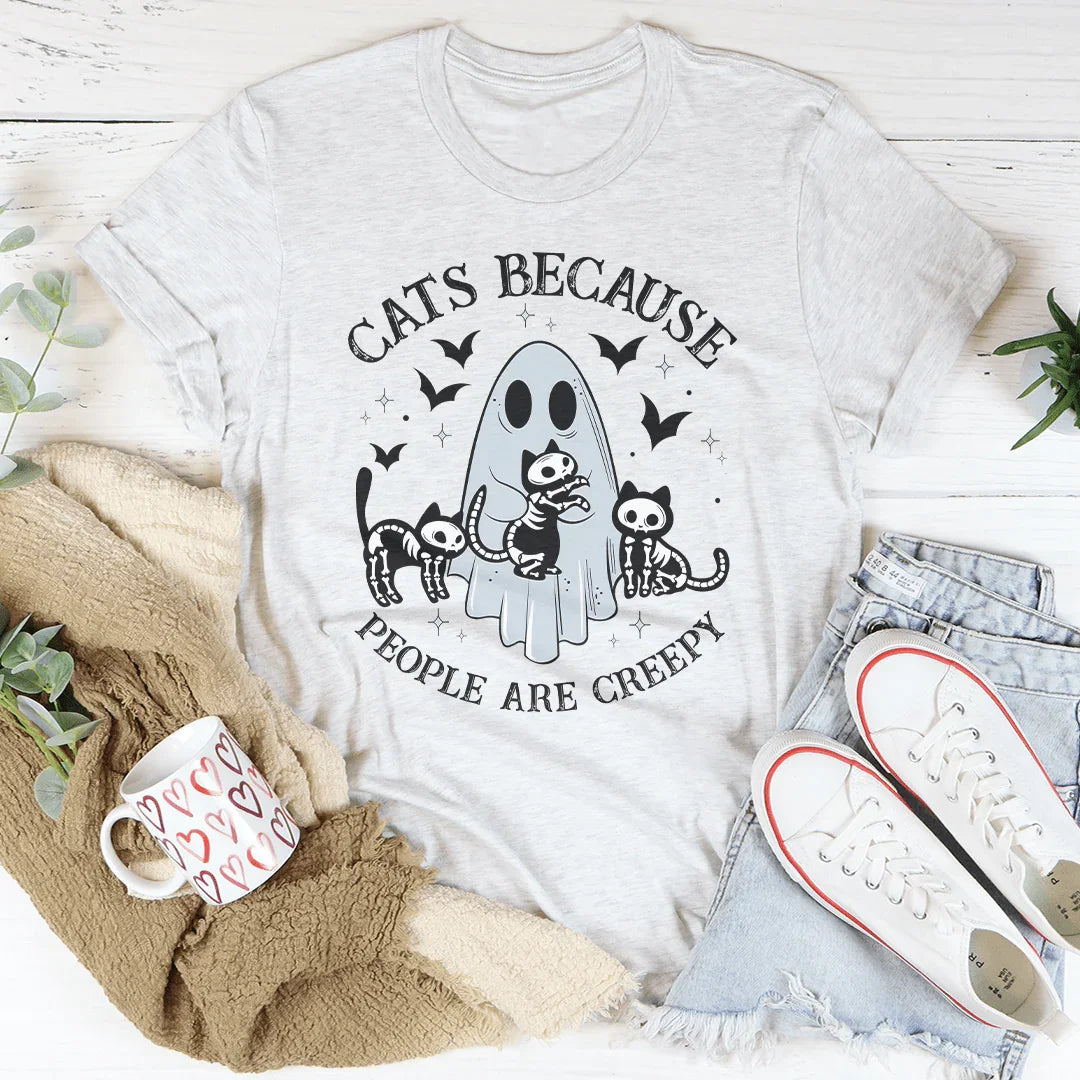 Cats Because People Are Creepy Tee Ash / S Peachy Sunday T-Shirt