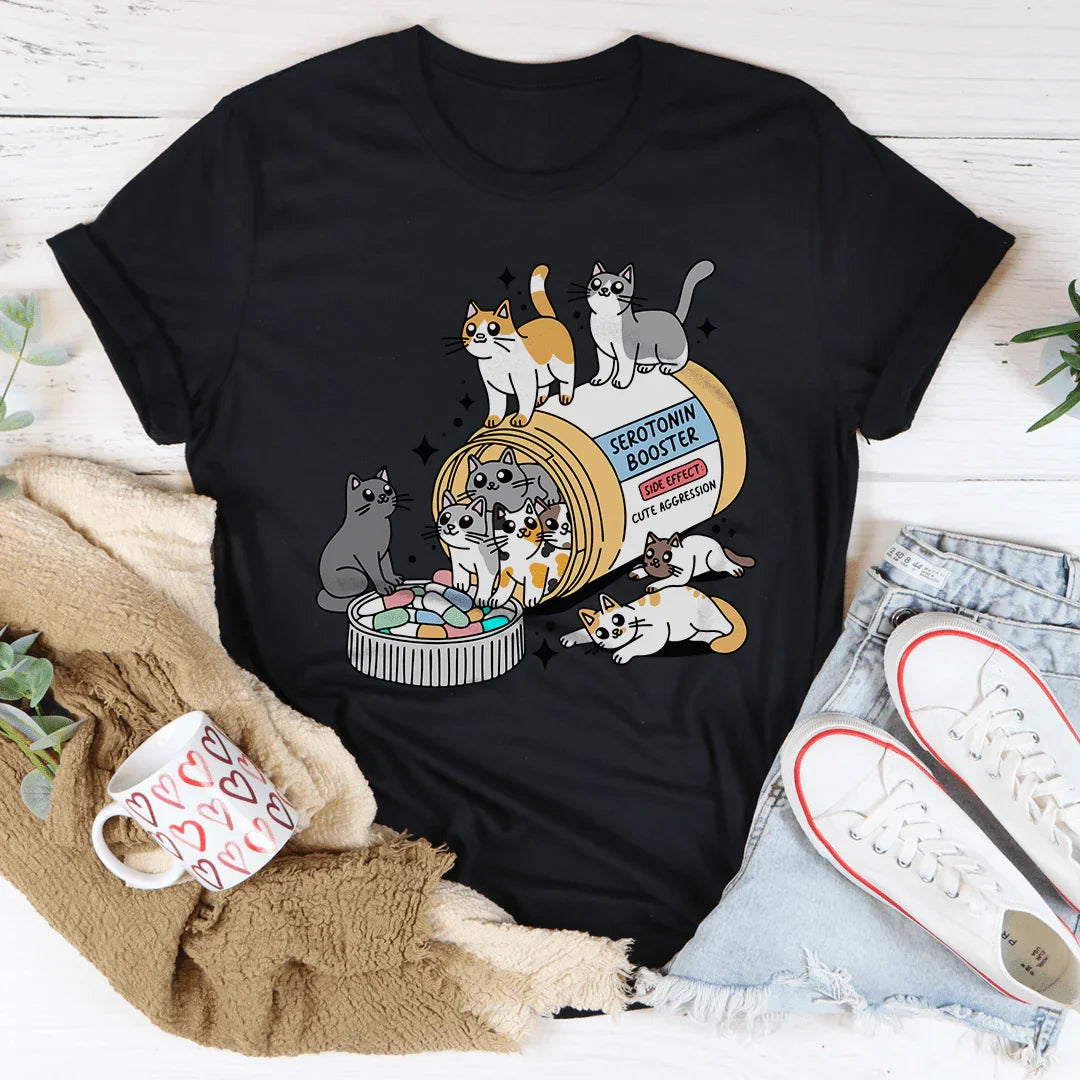 Cats Happy Pills Tee Black Heather / S Peachy Sunday T-Shirt