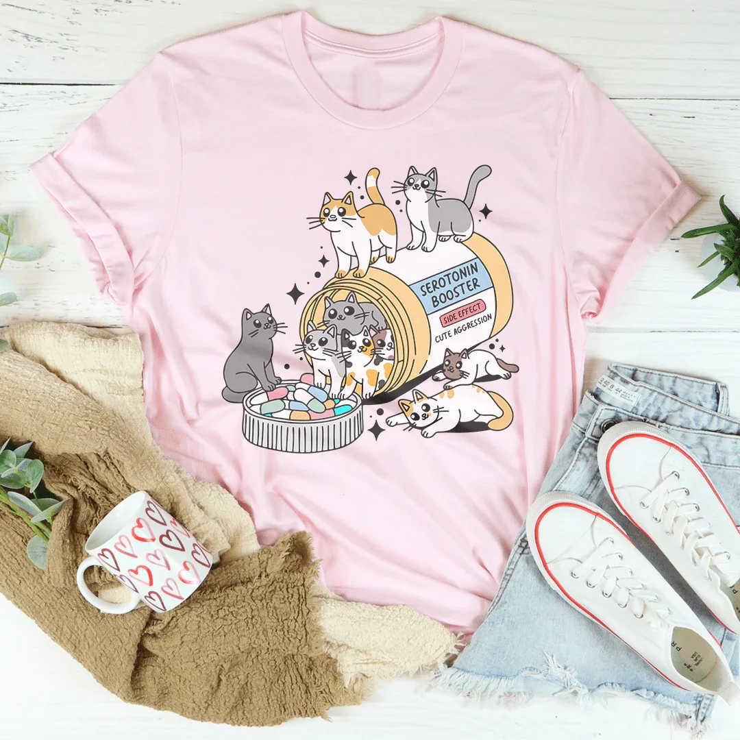 Cats Happy Pills Tee Pink / S Peachy Sunday T-Shirt