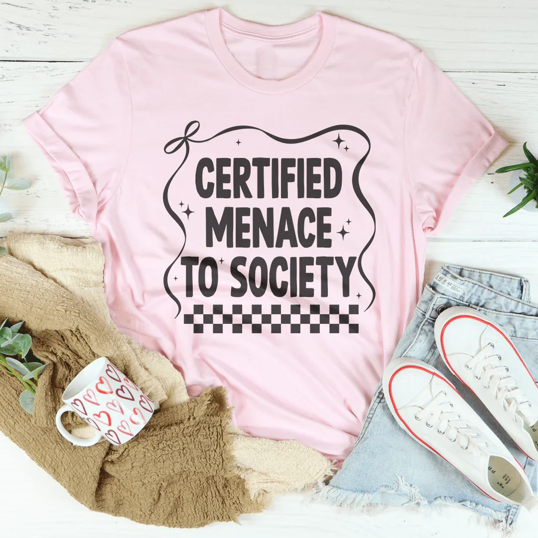 Certified Menace To Society Tee Pink / S Peachy Sunday T-Shirt