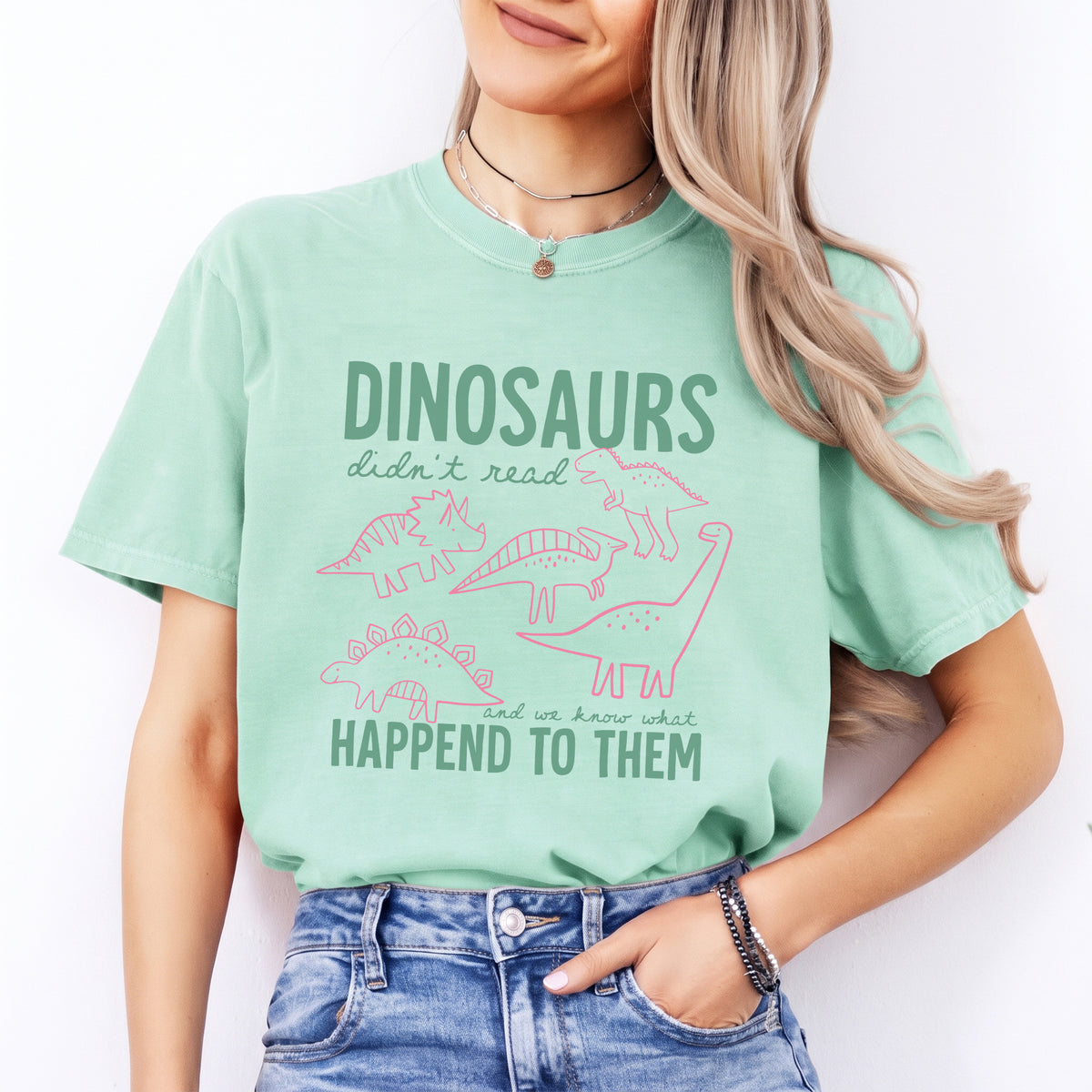 T-Shirt „Dinosaurier konnten nicht lesen“