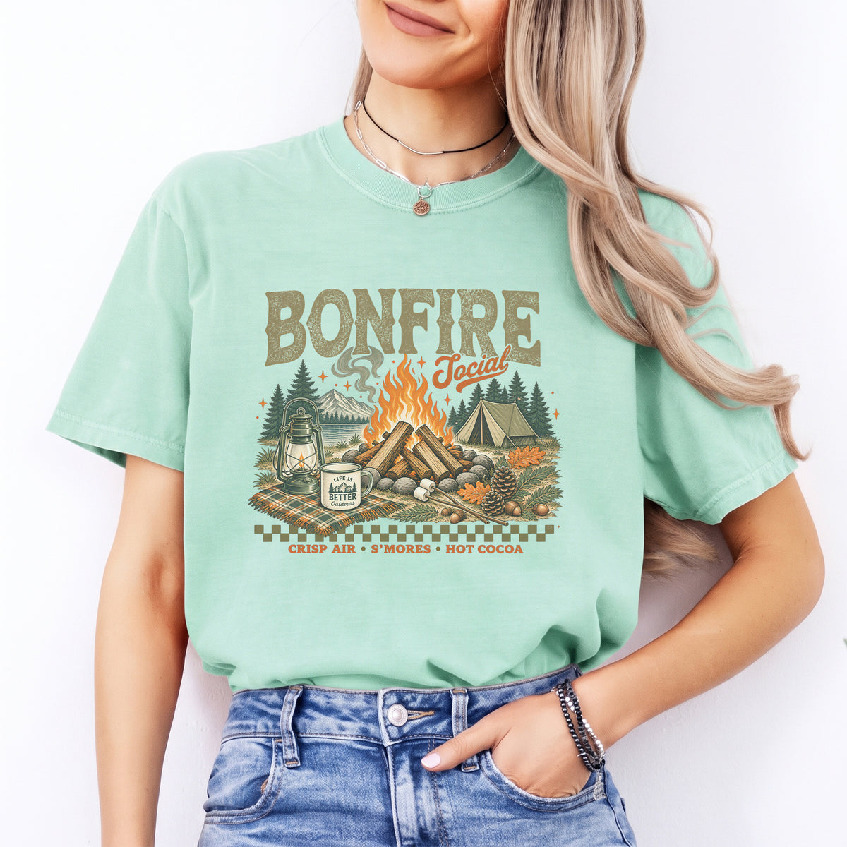 T-shirt de camping « Bonfire Social »