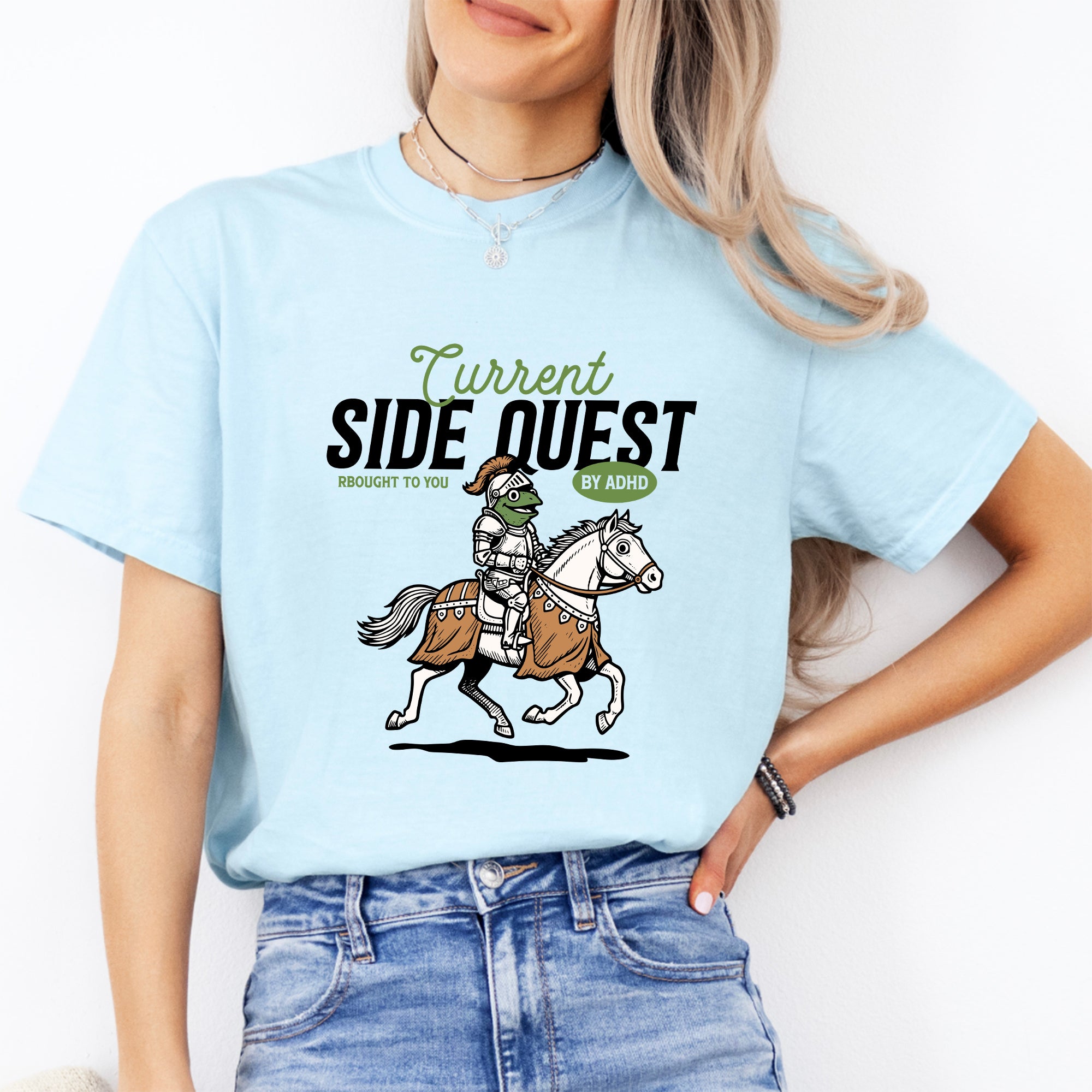 T-shirt humoristique ADHD « Quête secondaire du moment »