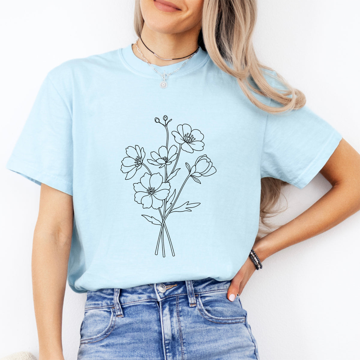 Boho-Wildblumen-T-Shirt