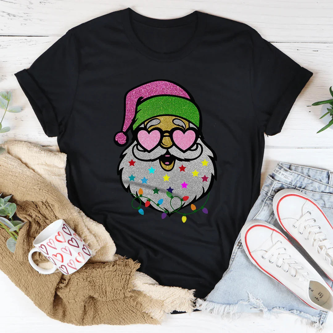 Cheerful Santa Tee Black Heather / S Peachy Sunday T-Shirt