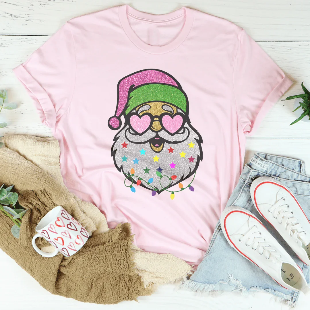 Cheerful Santa Tee Pink / S Peachy Sunday T-Shirt