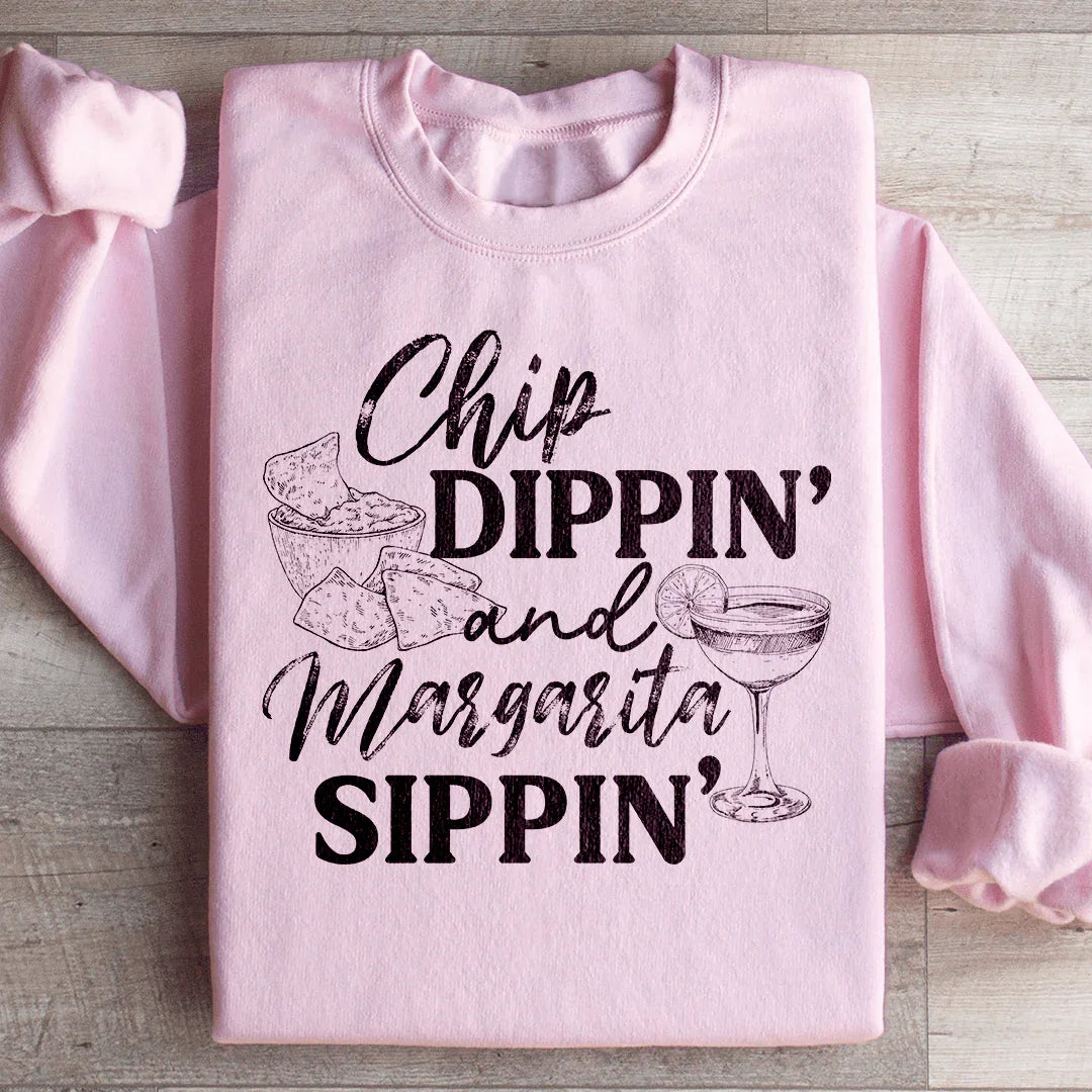Chip Dippin And Margarita Sippin Sweatshirt Peachy Sunday T-Shirt