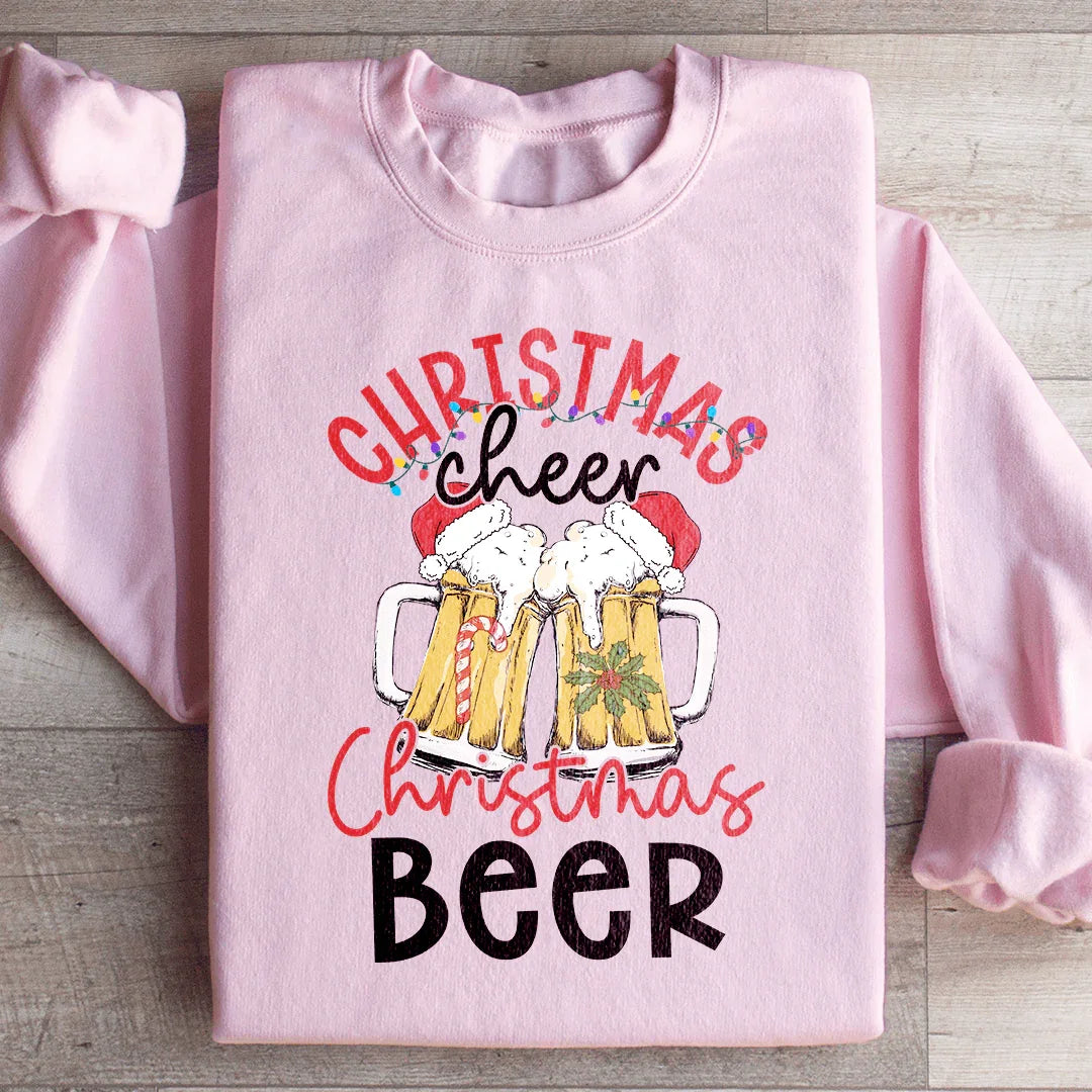 Christmas Beer Sweatshirt Light Pink / S Peachy Sunday T-Shirt