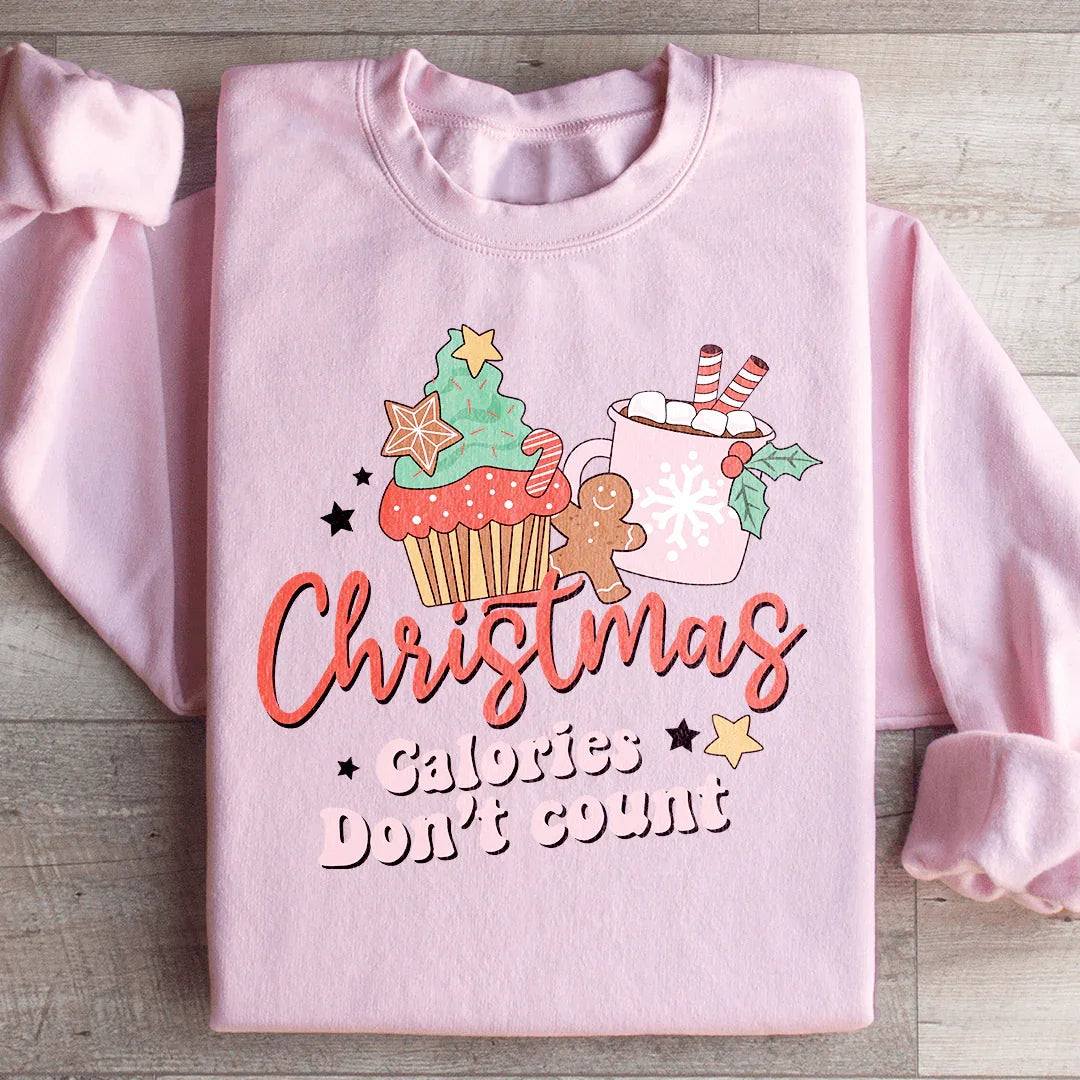 Christmas Calories Don't Count Sweatshirt Light Pink / S Peachy Sunday T-Shirt