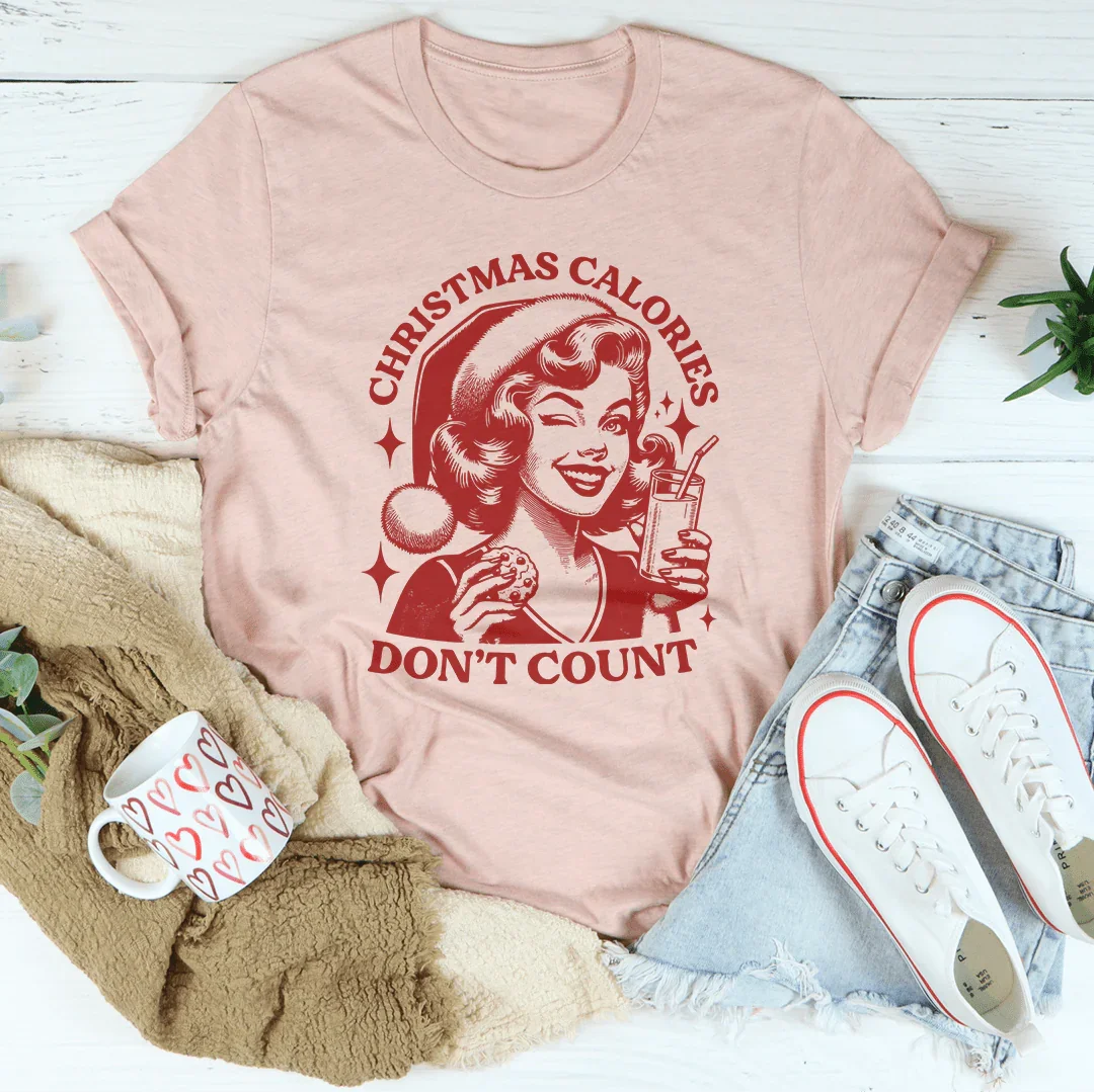 Christmas Calories Don't Count Tee Heather Prism Peach / S Peachy Sunday T-Shirt