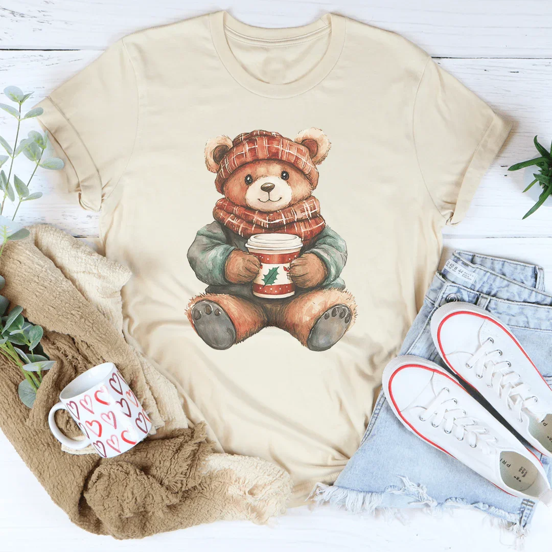 Christmas Cuddle Bear Tee Soft Cream / S Peachy Sunday T-Shirt