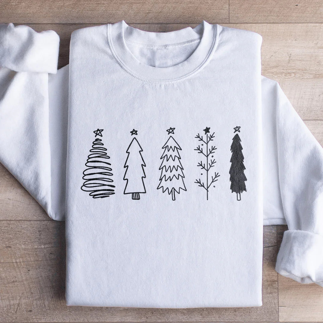 Christmas Trees Sweatshirt White / S Peachy Sunday T-Shirt