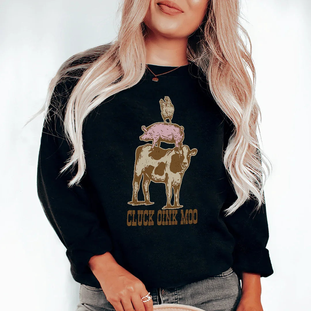 Cluck Oink Moo Tee Black / S Peachy Sunday T-Shirt