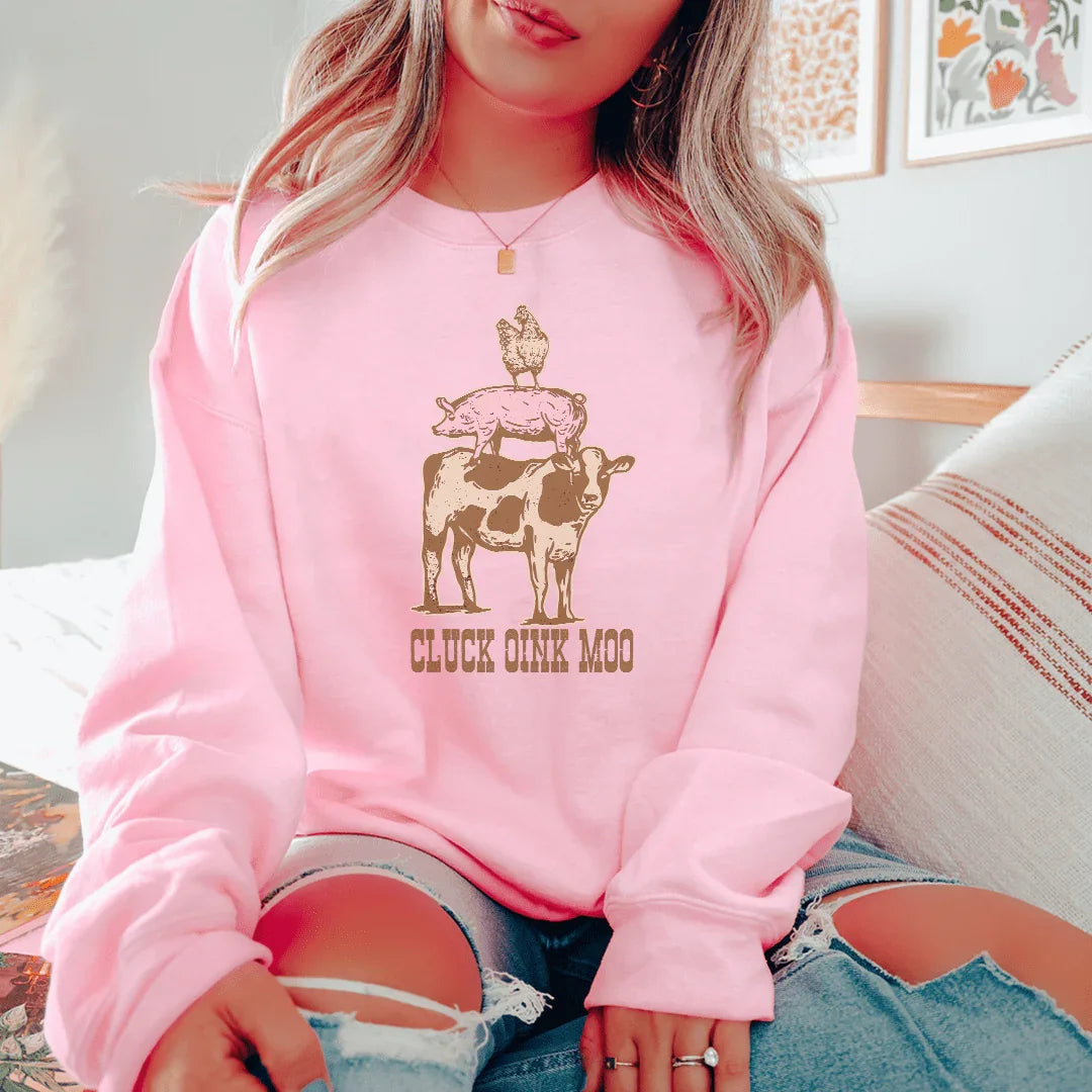 Cluck Oink Moo Tee Light Pink / S Peachy Sunday T-Shirt
