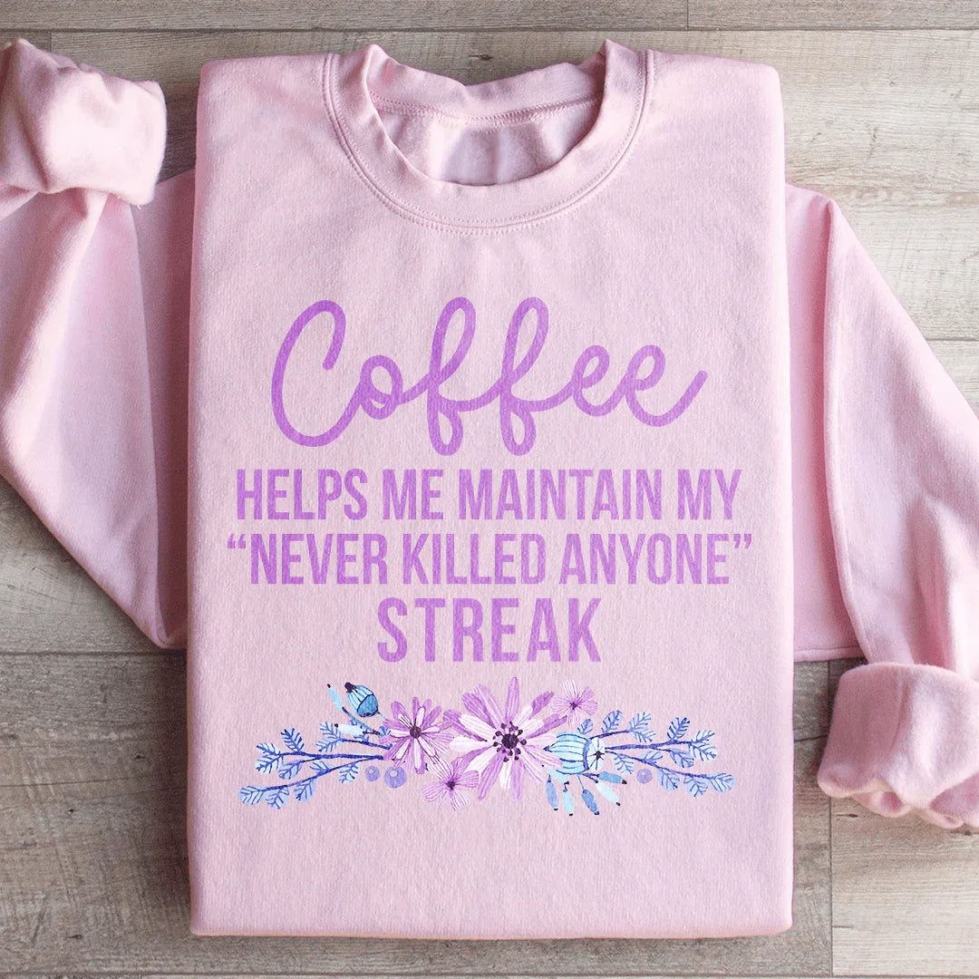 Coffee Helps Me Sweatshirt Light Pink / S Peachy Sunday T-Shirt