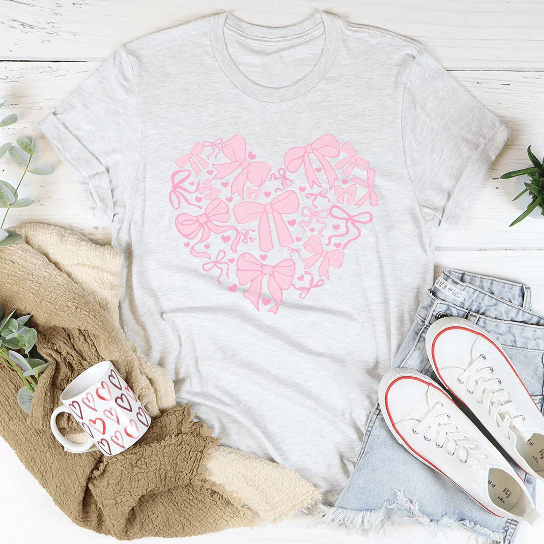 Coquette Bow Heart Tee White / S Peachy Sunday T-Shirt