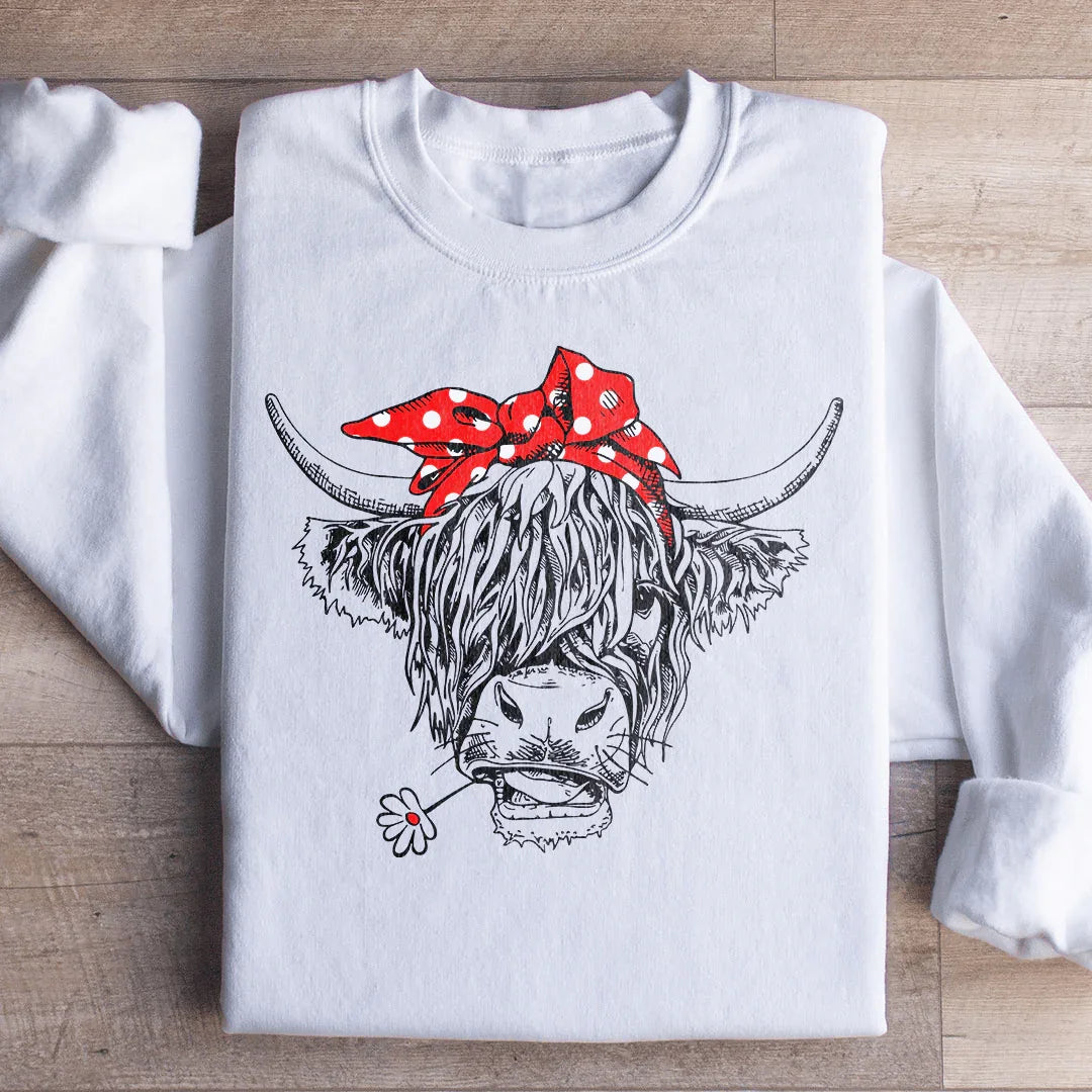 Cow Sweatshirt White / S Peachy Sunday T-Shirt