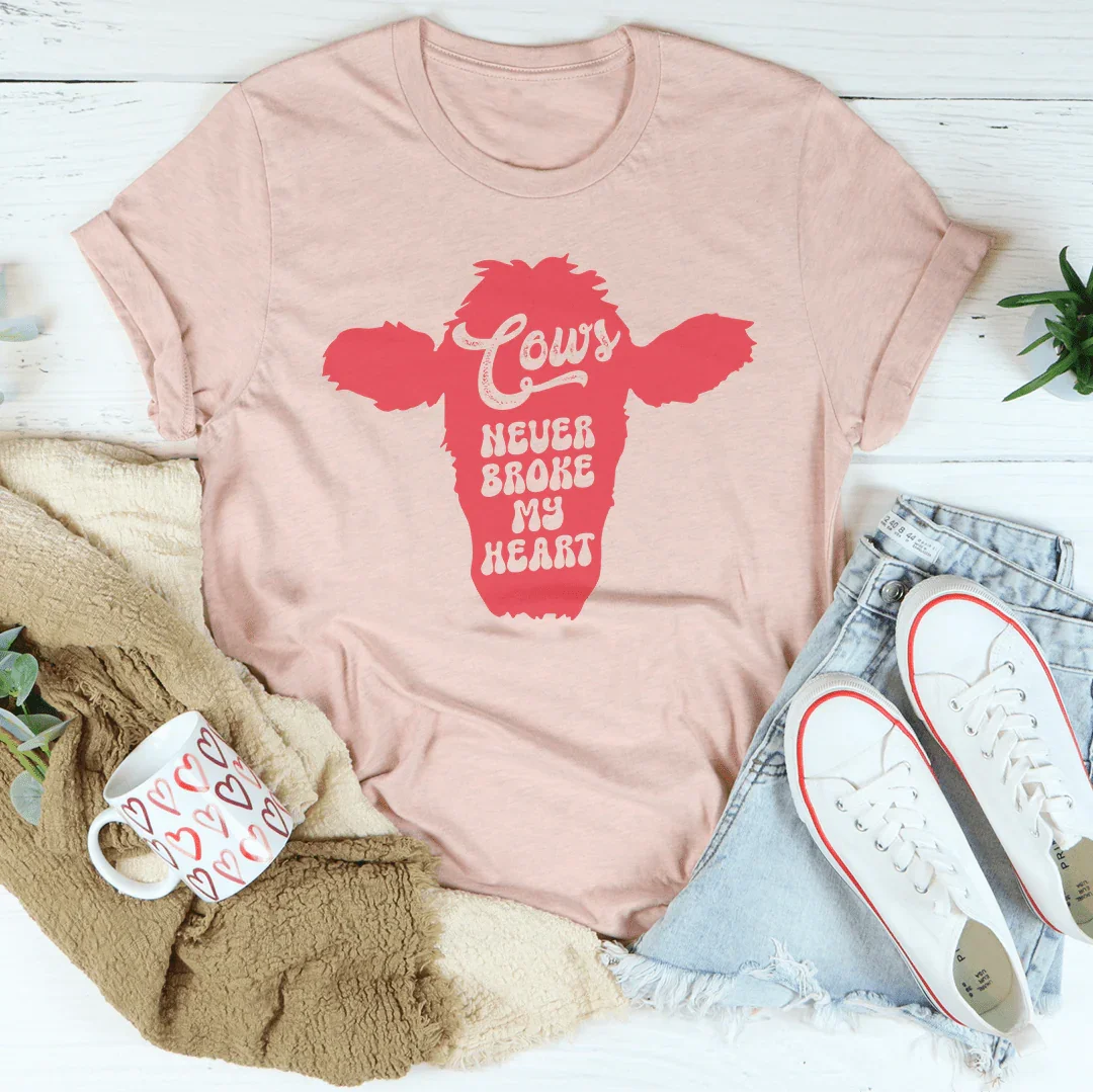 Cows Never broke My Heart Tee Heather Prism Peach / S Peachy Sunday T-Shirt