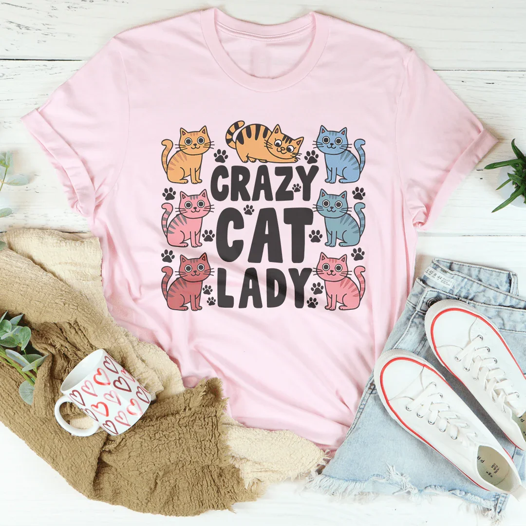 Crazy Cat Lady Tee Pink / S Peachy Sunday T-Shirt