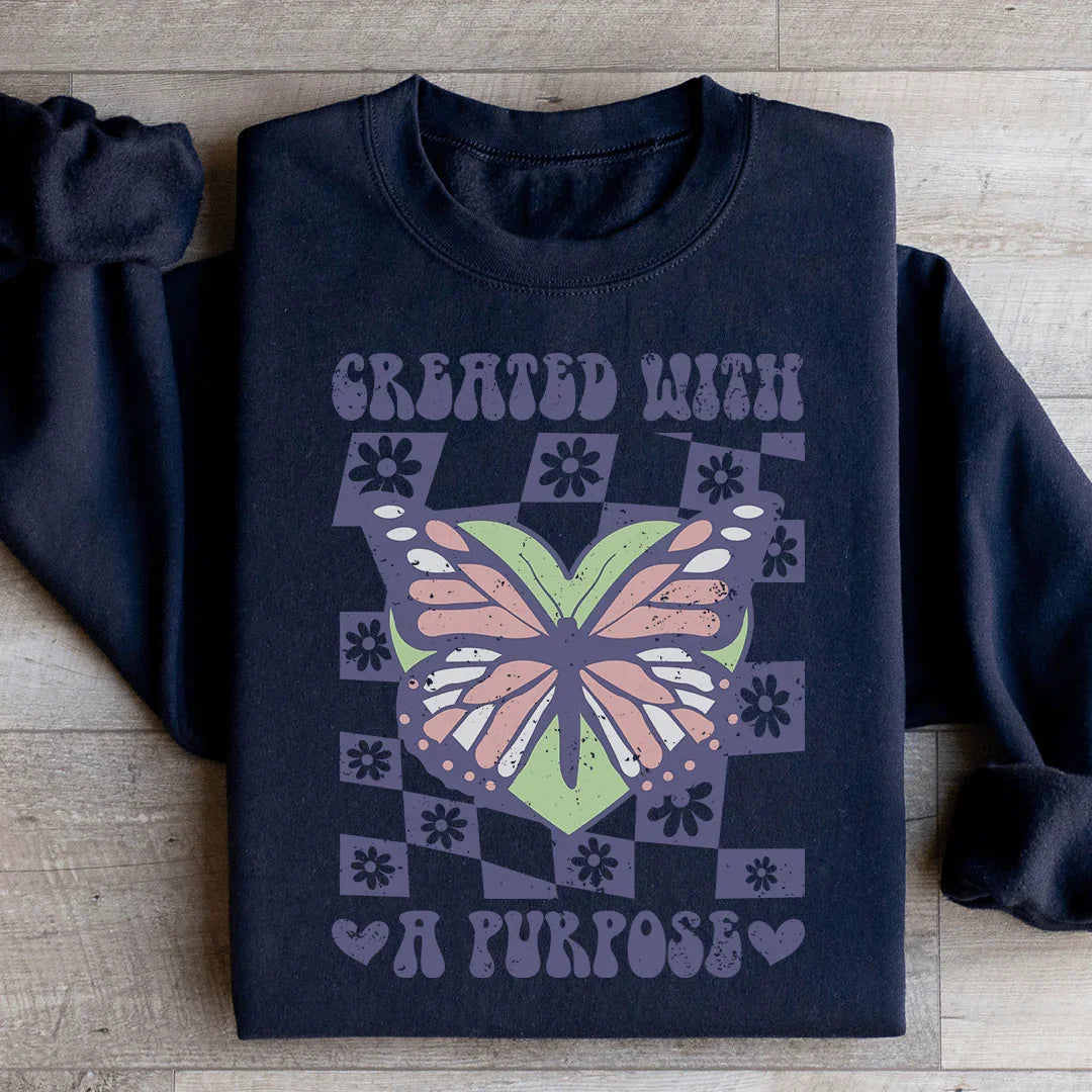 Created With A Purpose Sweatshirt Black / S Peachy Sunday T-Shirt