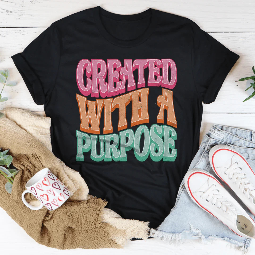 Created With A Purpose Tee Black Heather / S Peachy Sunday T-Shirt