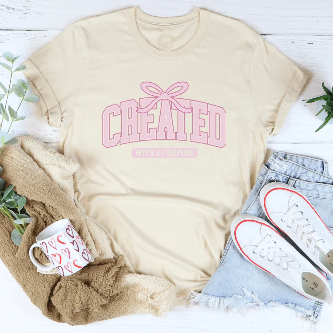 Created With A Purpose Tee Soft Cream / S Peachy Sunday T-Shirt