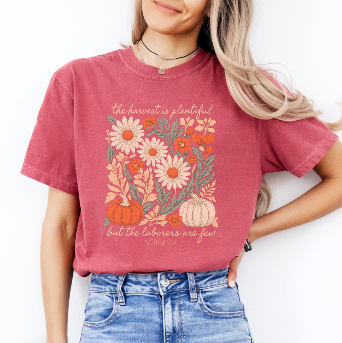 The Harvest Is Plentiful Christian Harvest Graphic Tee