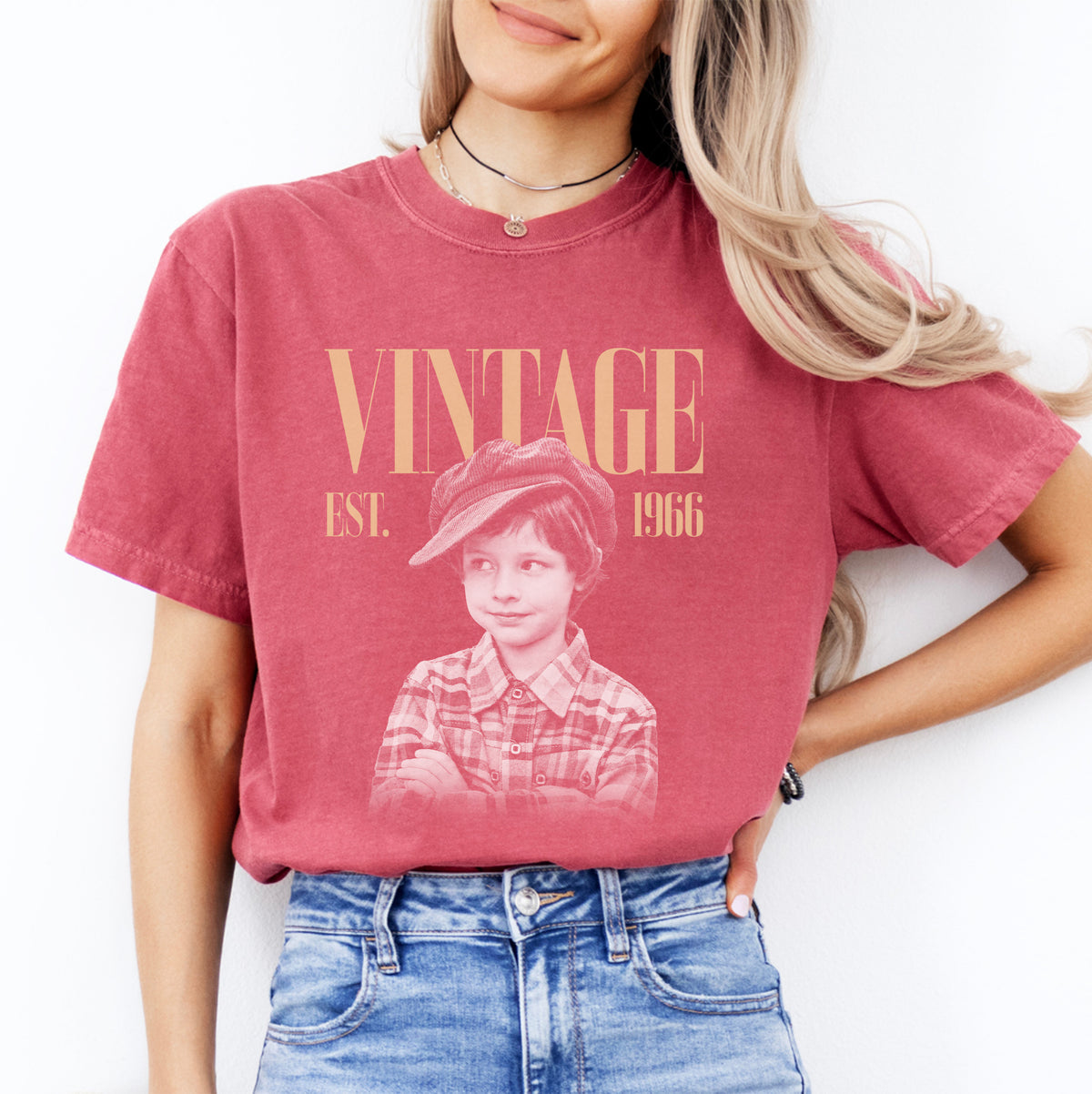 Personalisierbares Vintage-Fotoshirt von 1966