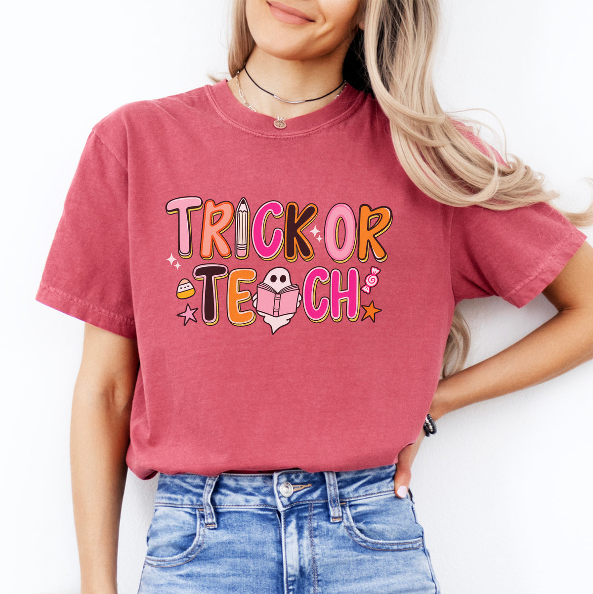Halloween-Shirt für Pädagog:innen mit Spirit-Motiv – „Trick Or Teach“