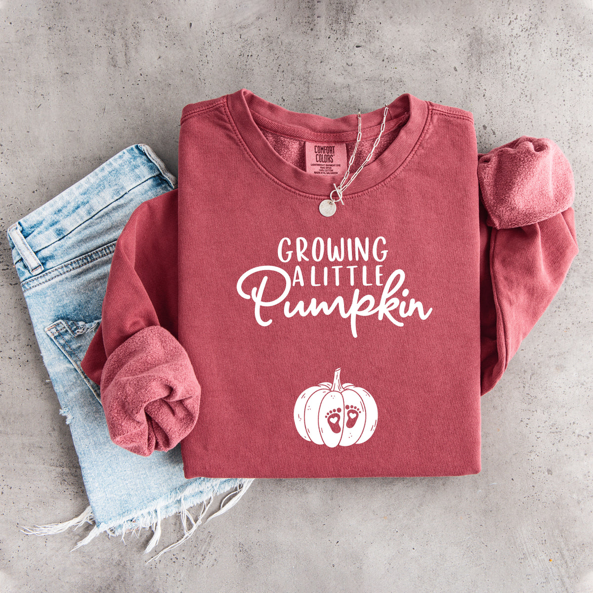 Sweat-shirt « Je fais pousser un petit potiron »