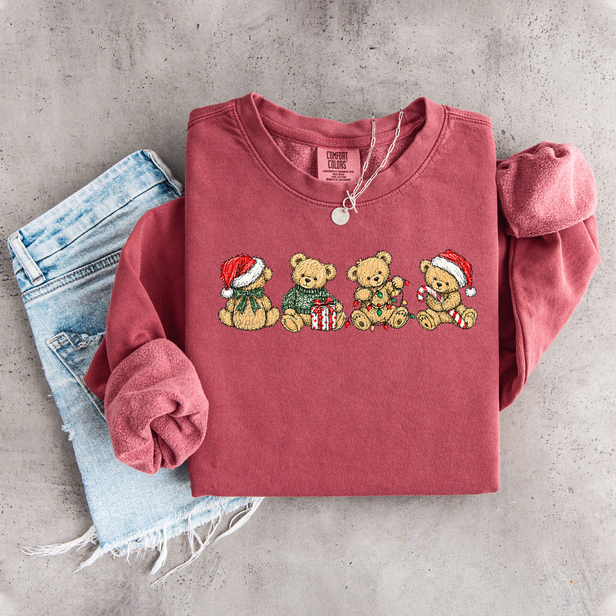 Sudadera de ositos de peluche navideños antiguos