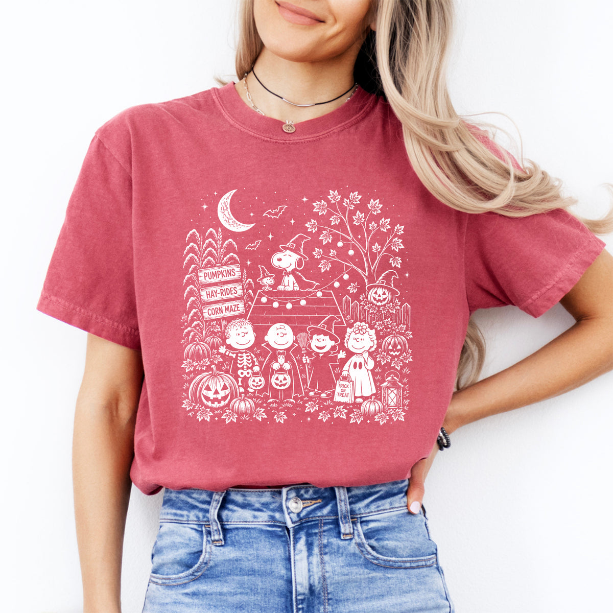 T-Shirt mit gruseligem Patch-Motiv