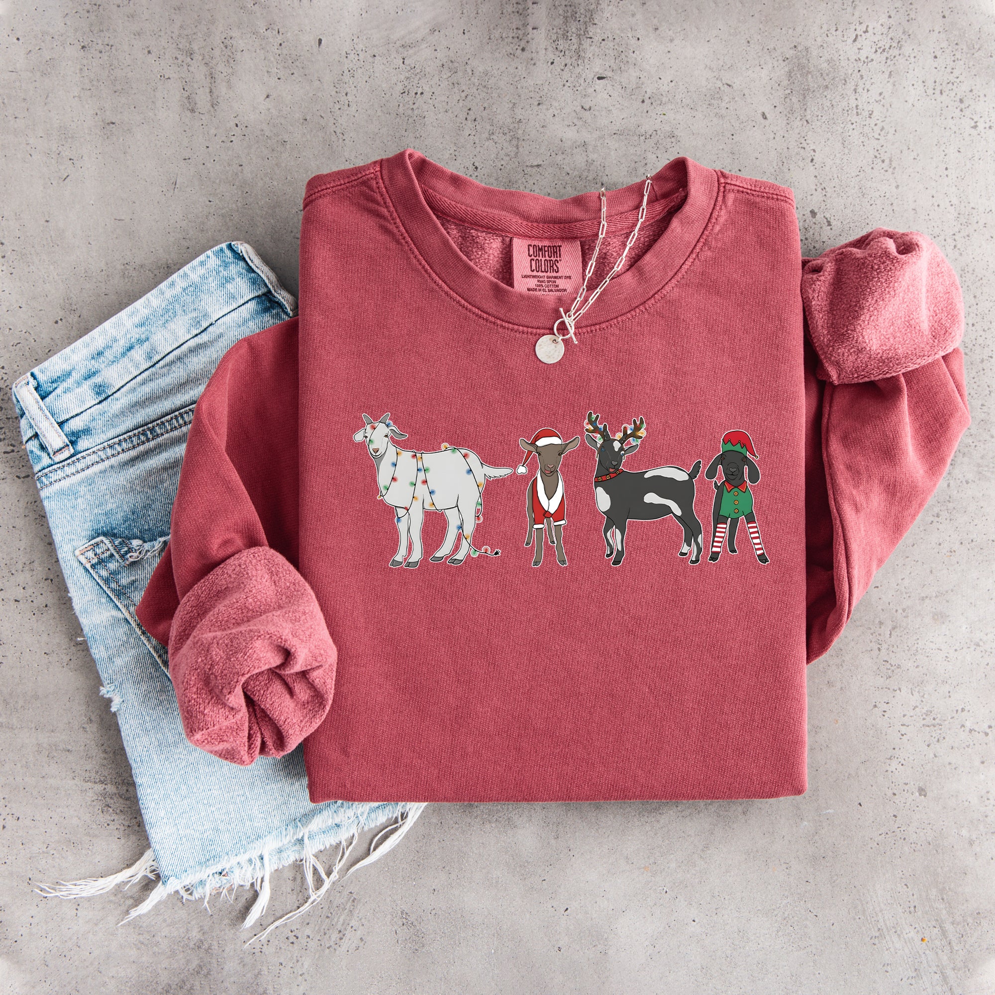 Weihnachts-Ziegen-Sweatshirt