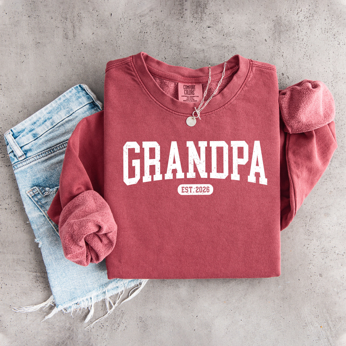 Personalisierbares College-Sweatshirt für Opa mit Gründungsjahr
