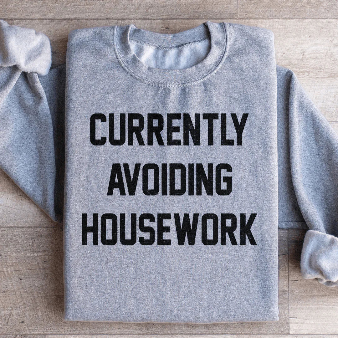 Currently Avoiding Housework Sweatshirt Sport Grey / S Peachy Sunday T-Shirt