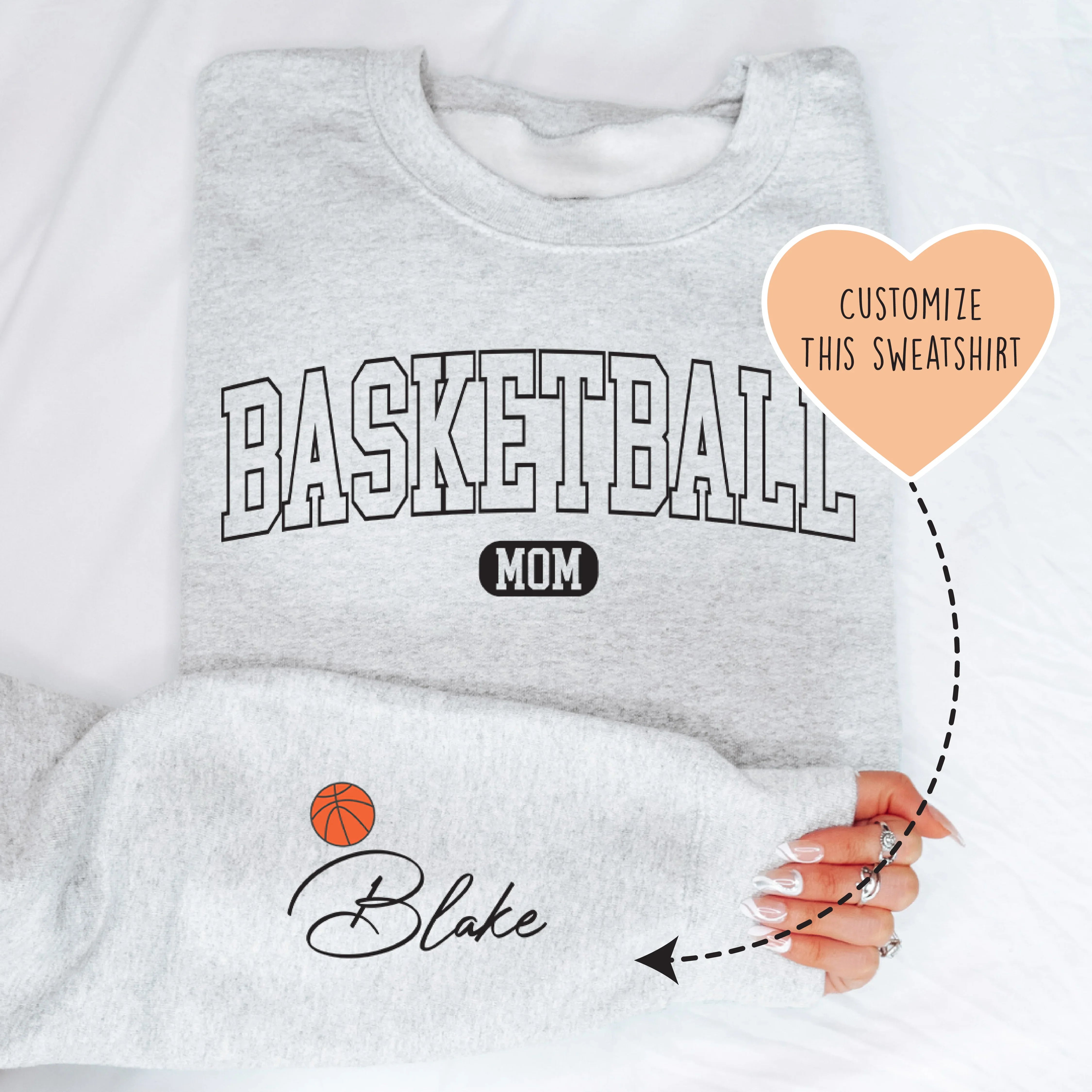 Custom Basketball Mom Sweatshirt Sport Grey / S printful T-Shirt