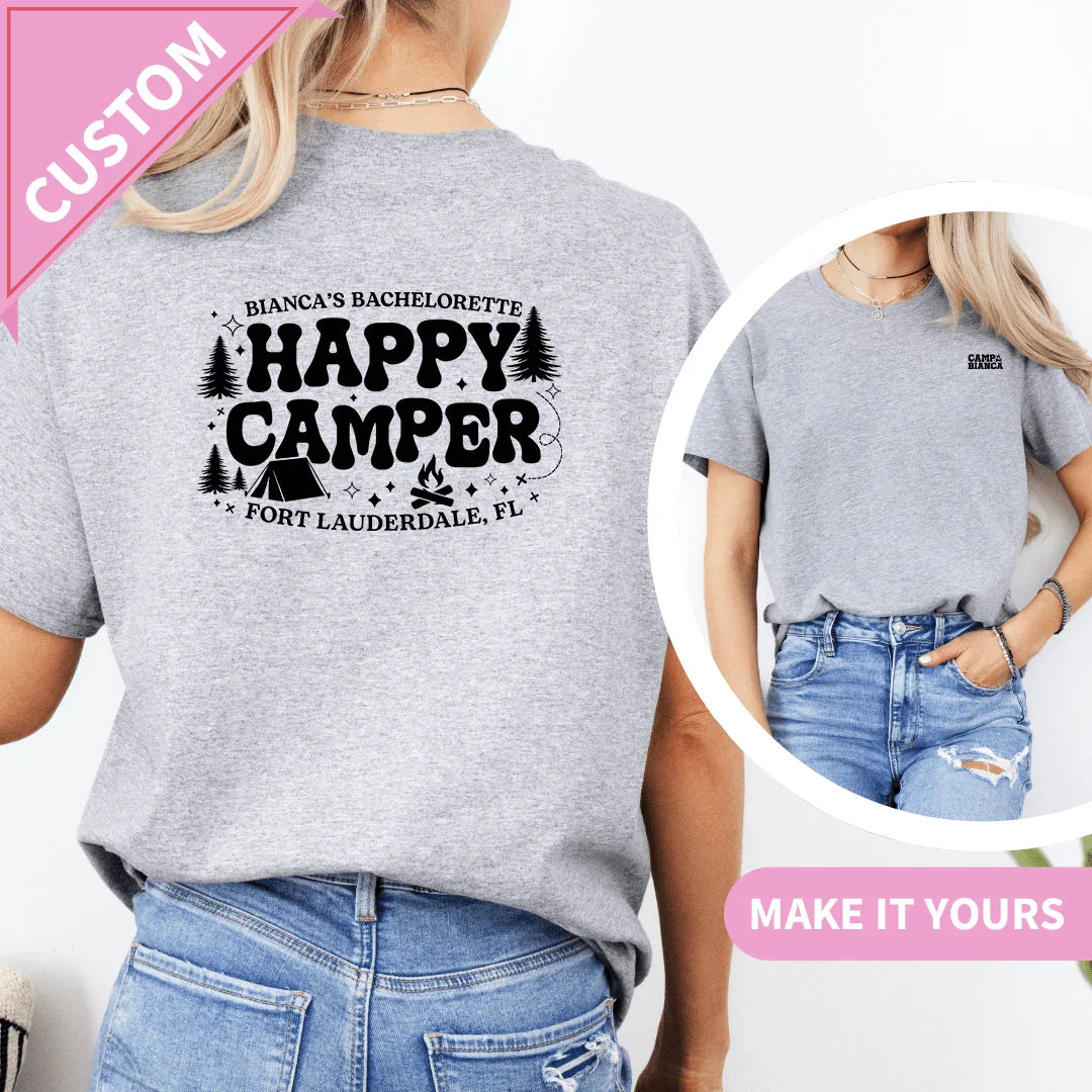 Custom Camp Bride Bachelorette Party Tee Athletic Heather / S Printify T-Shirt T-Shirt