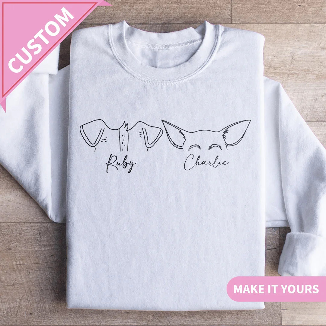 Custom Dog Lover Crewneck Add Your Pup’s Name Sweatshirt White / S Printify Sweatshirt T-Shirt