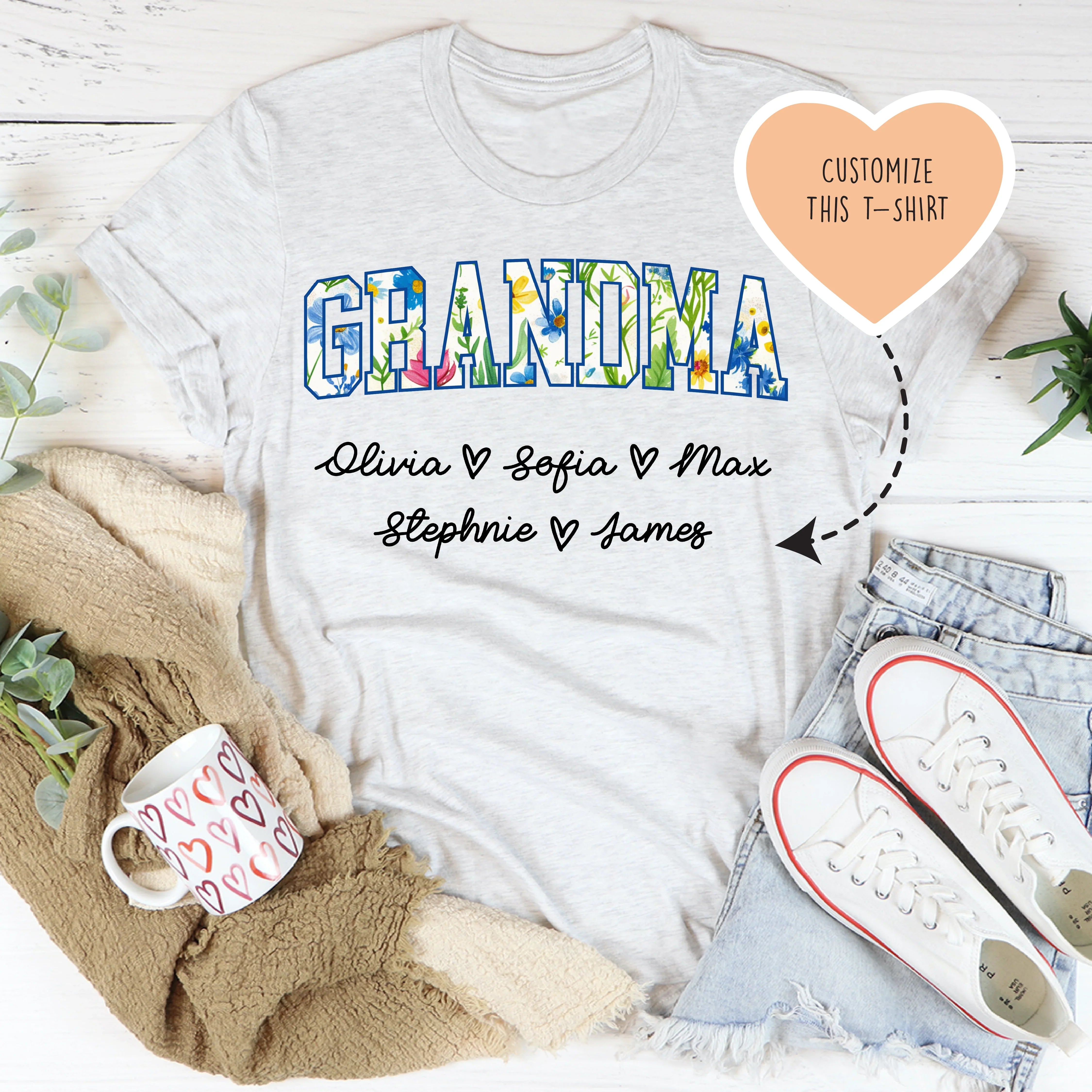 Custom Grandma Tee Ash / 2XL printful T-Shirt
