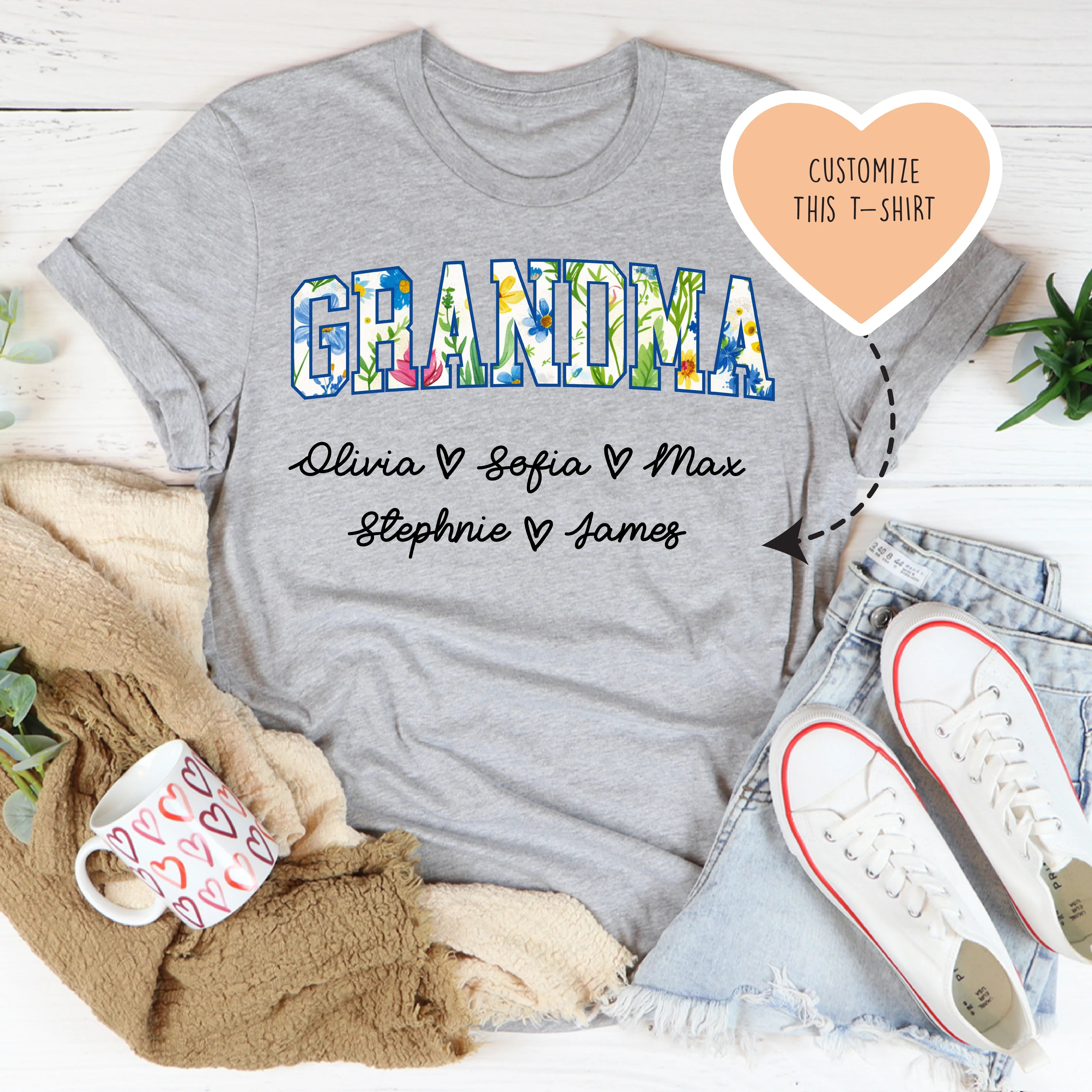 Custom Grandma Tee Athletic Heather / 2XL printful T-Shirt