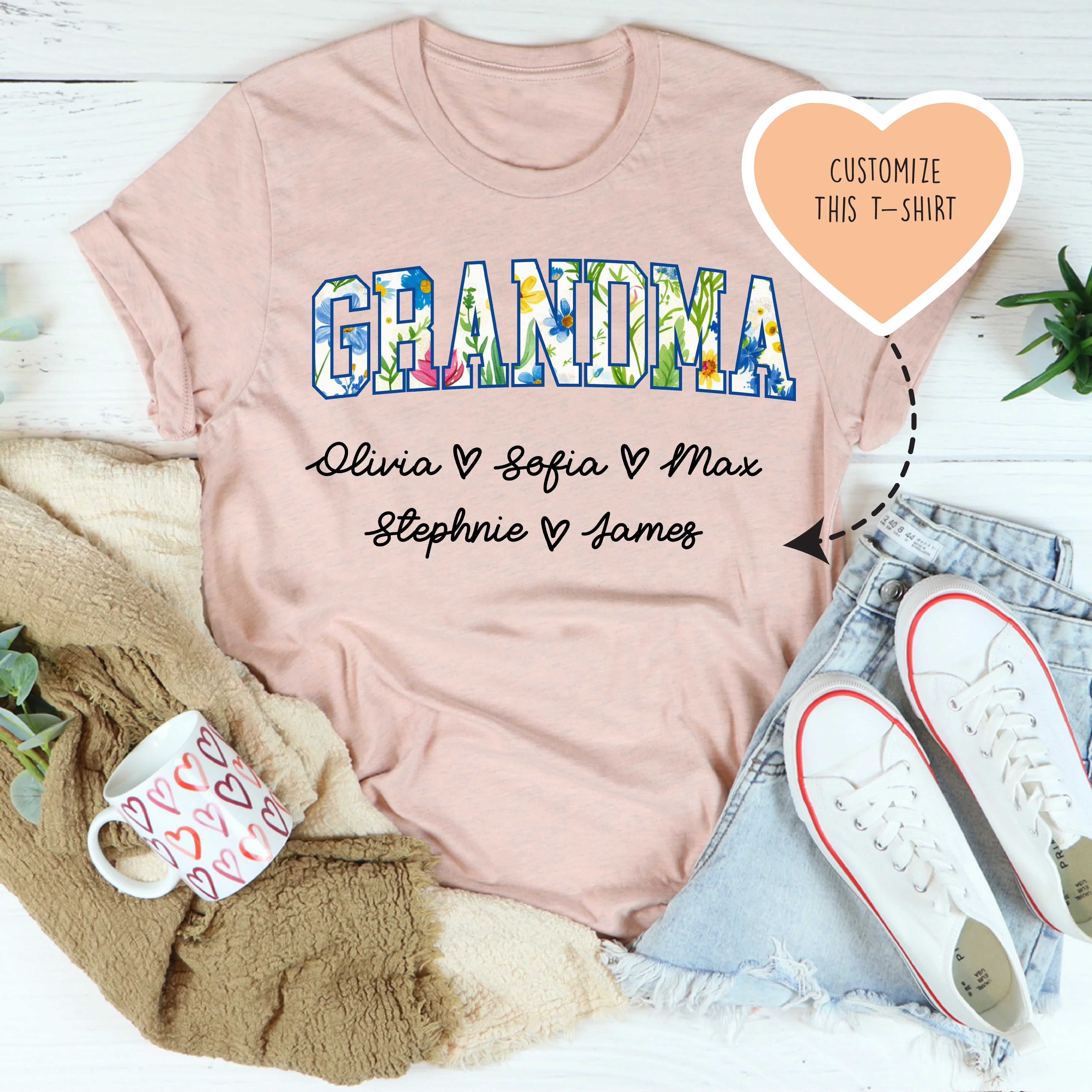 Custom Grandma Tee Heather Prism Peach / 2XL printful T-Shirt