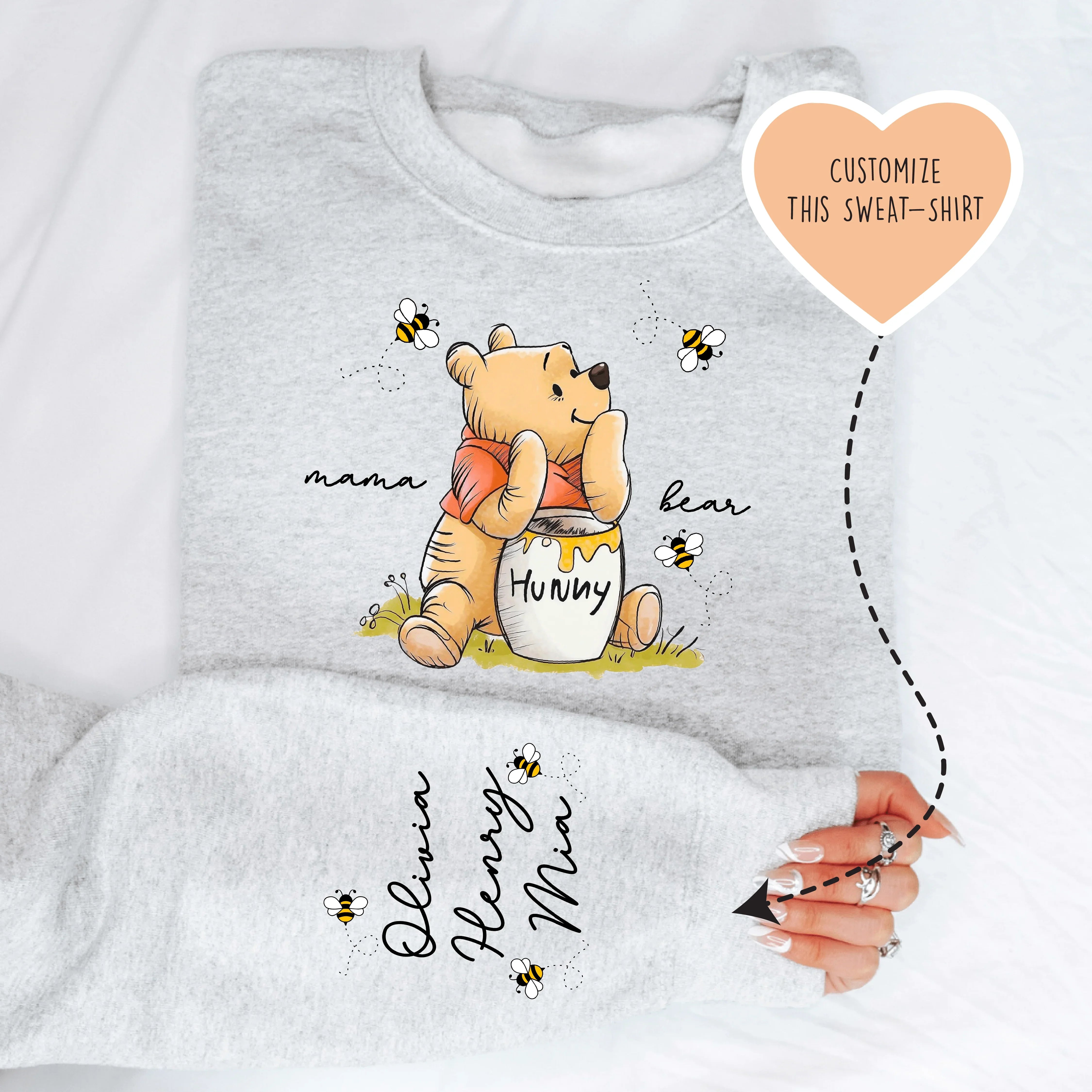 Custom Mama Bear Sweatshirt Sport Grey / S printful T-Shirt