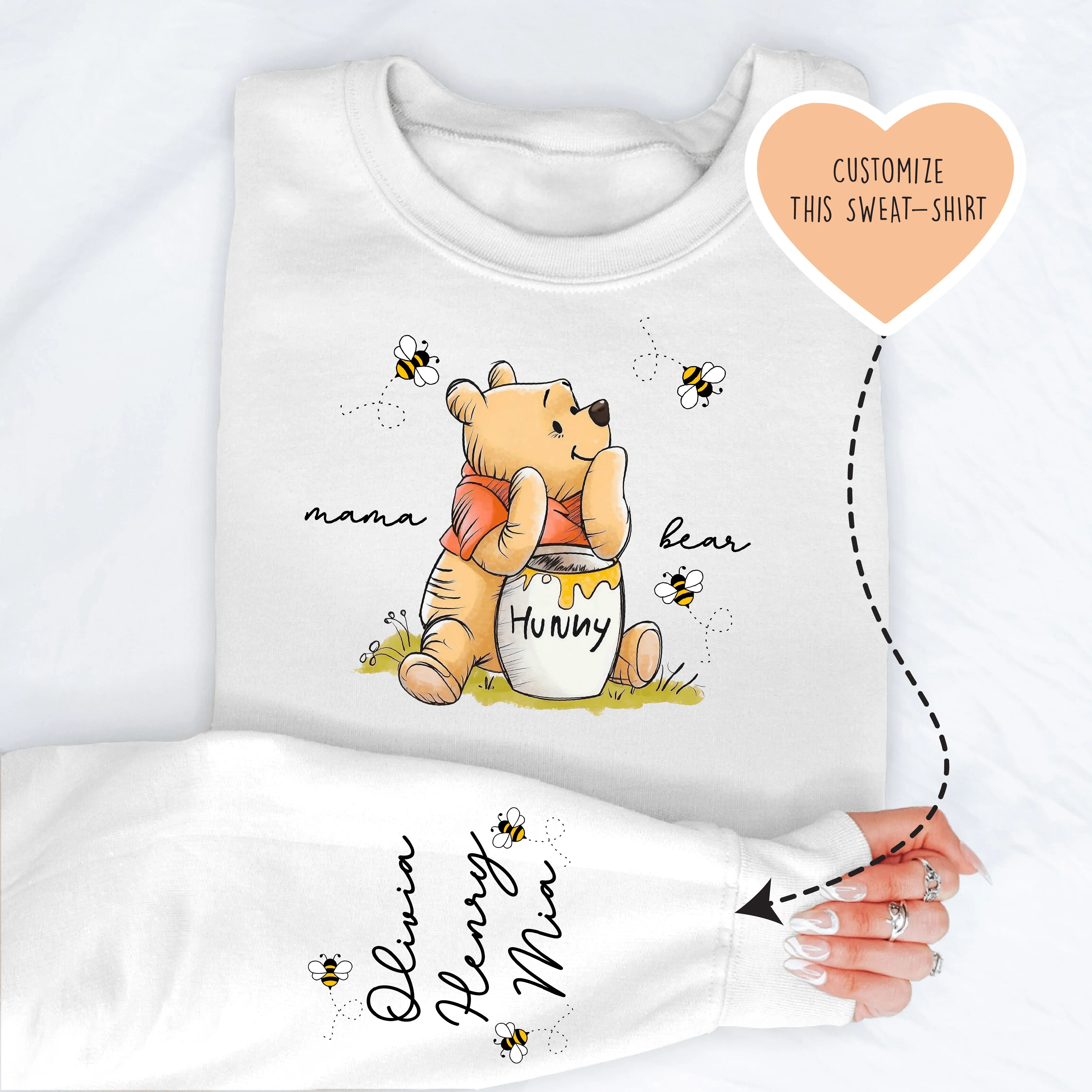 Custom Mama Bear Sweatshirt White / S printful T-Shirt