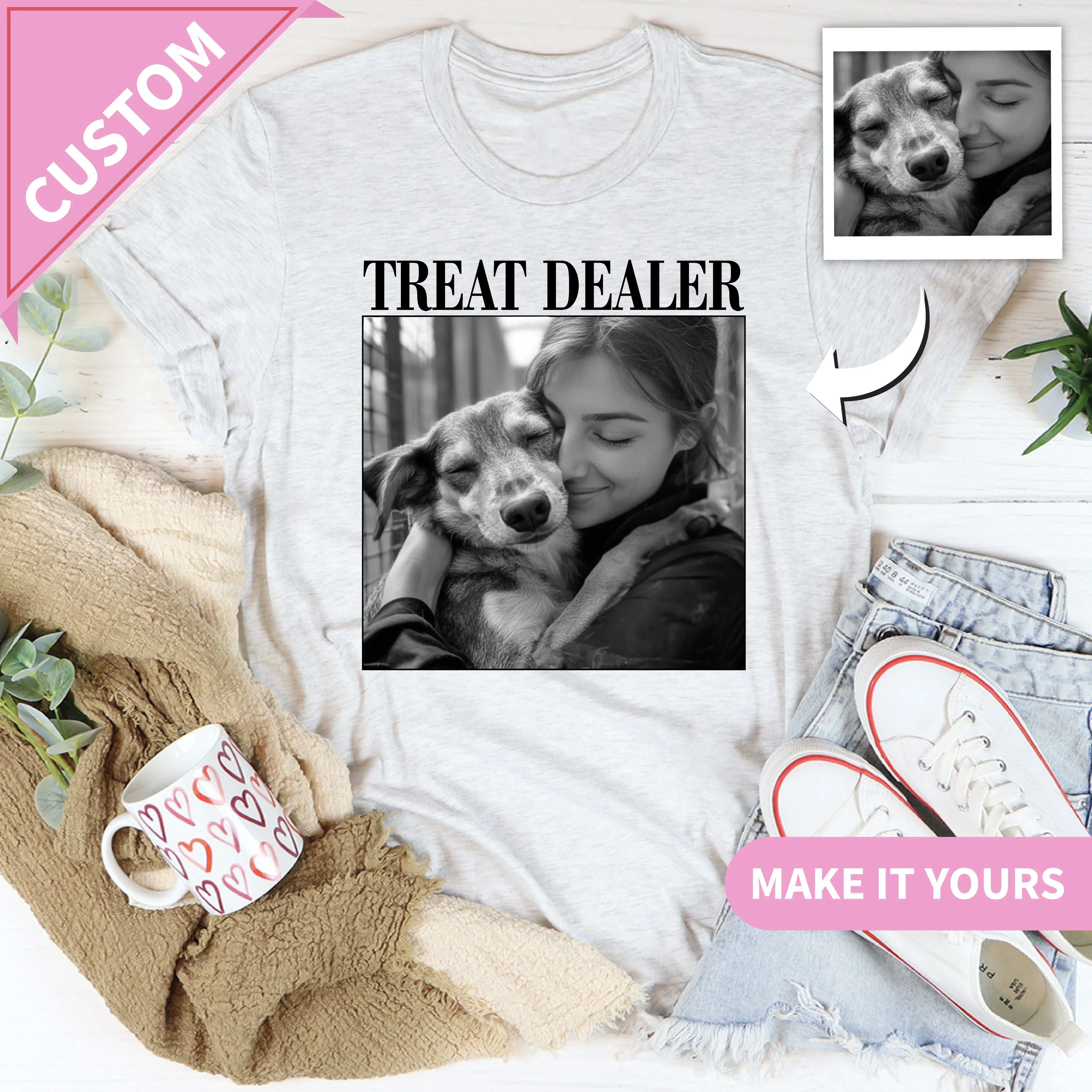 Custom Pet Photo Treat Dealer Dog Tee Printify T-Shirt T-Shirt