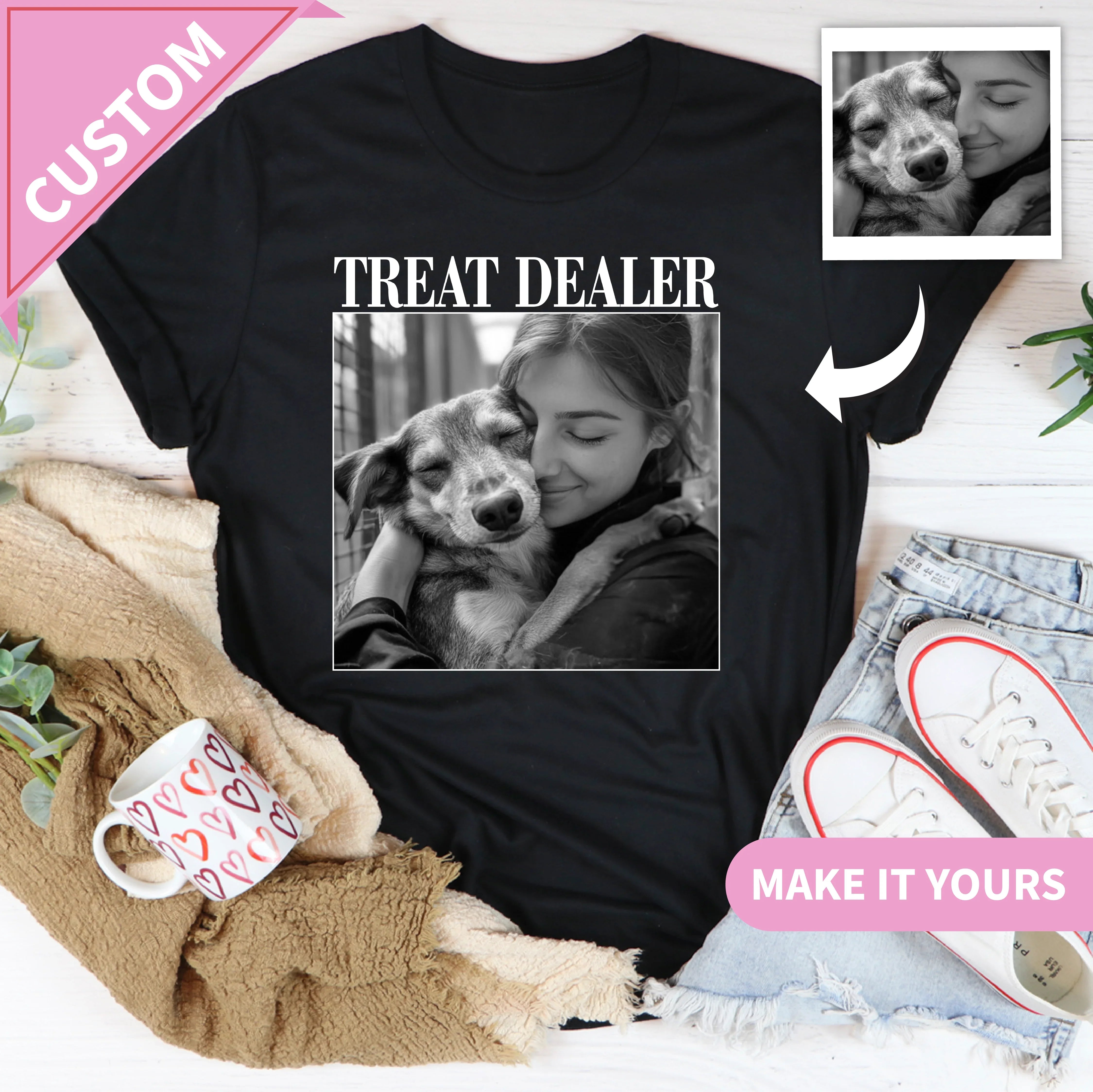 Custom Pet Photo Treat Dealer Dog Tee Printify T-Shirt T-Shirt