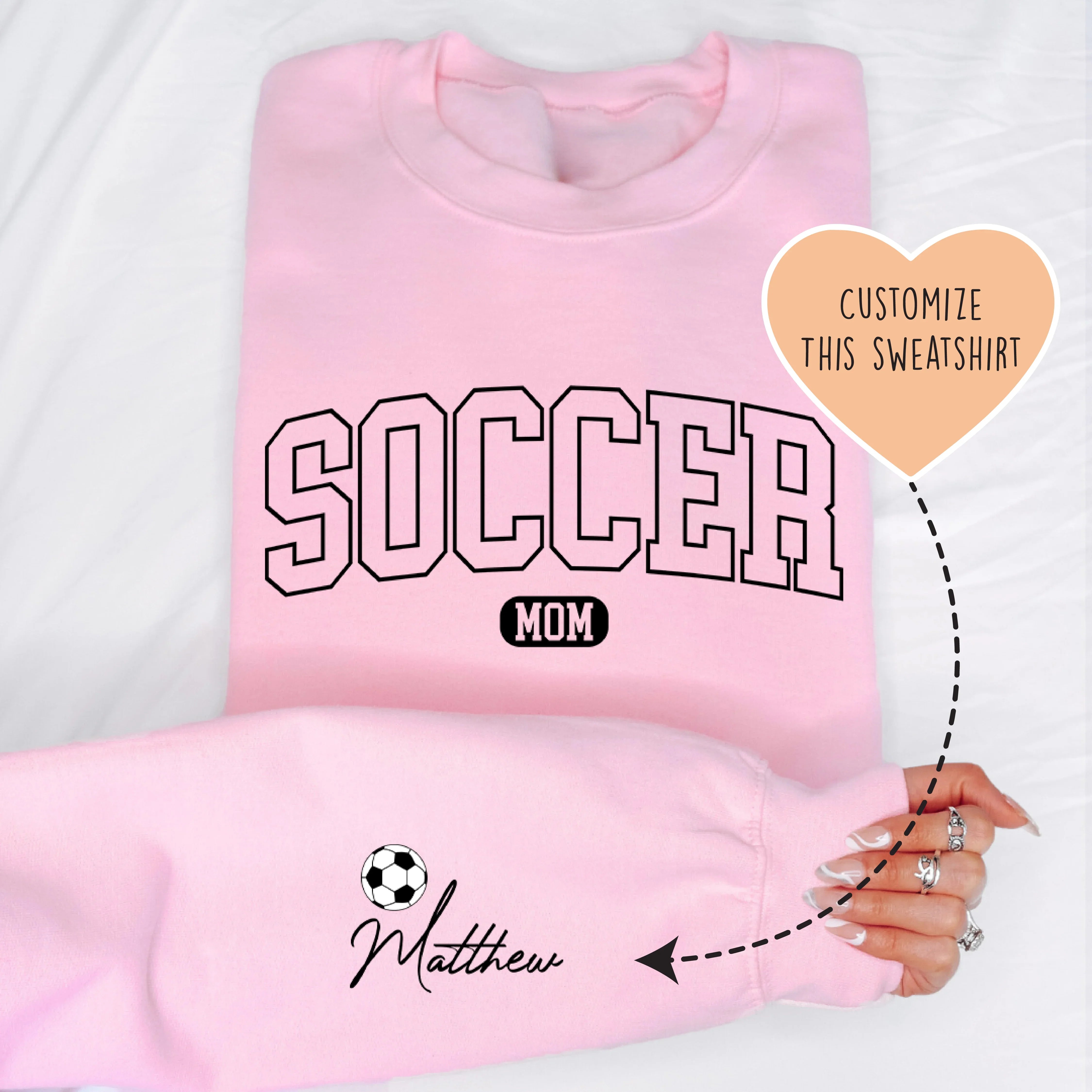 Custom Soccer Mom Sweatshirt Light Pink / S printful T-Shirt