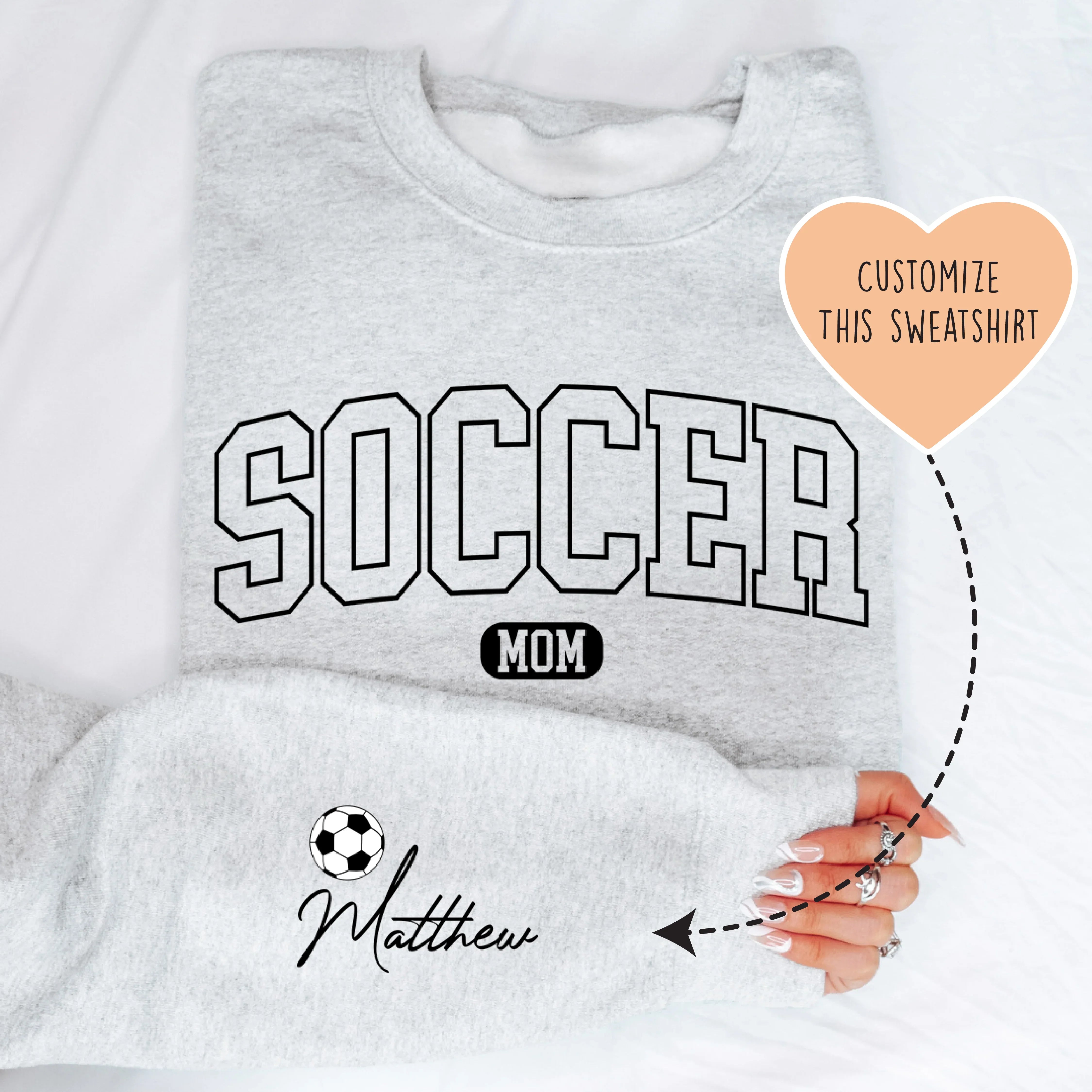 Custom Soccer Mom Sweatshirt Sport Grey / S printful T-Shirt